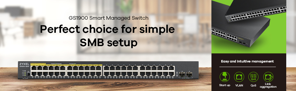 Zyxel Smart Switch 48x Port GbE L2,rackmount Switche