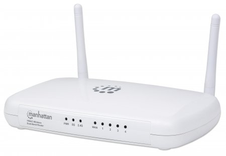 MANHATTAN WL-Router AC 300/&shy;433 Mbit/&shy;s 4-Port LAN FE weiß