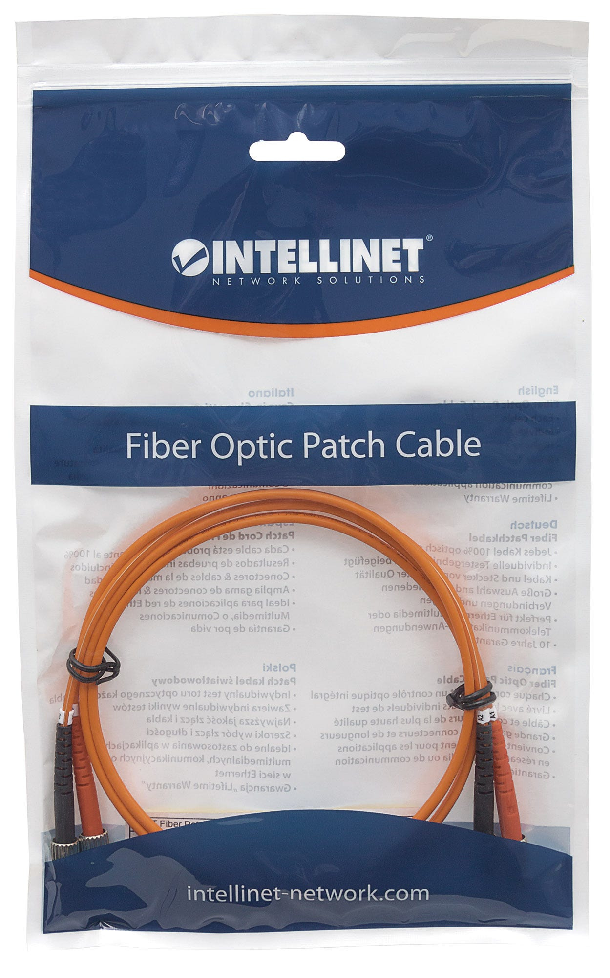 INTELLINET LWL Anschlusskabel ST/ST 1m  Multimode OM1 orange Lichtwellenleiterkab