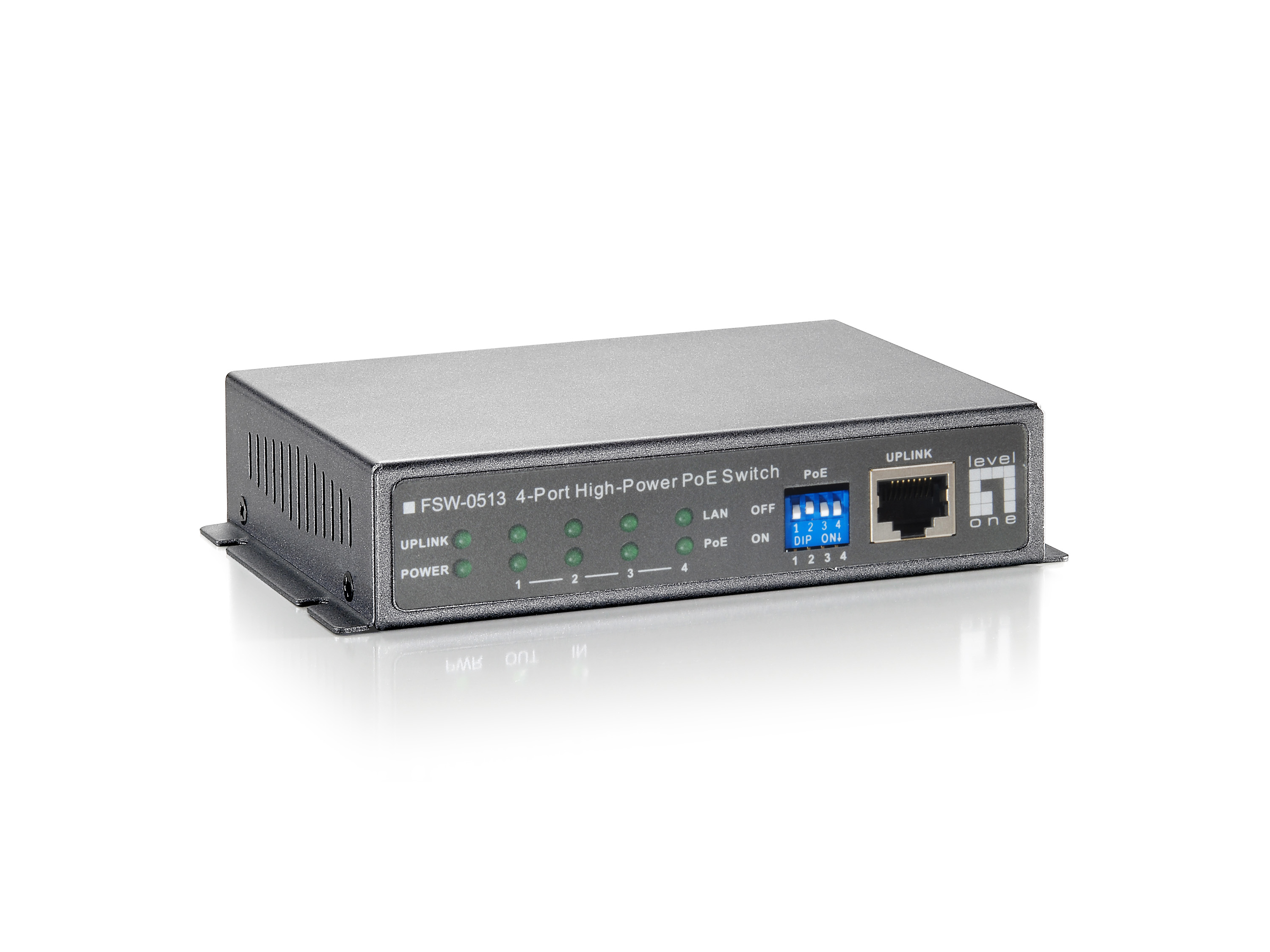 LevelOne PoE+Switch  4xFE PoE            120W         Metall