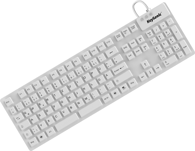 KeySonic KSK-8030IN Tastatur Industriell USB QWERTZ Deutsch Weiß