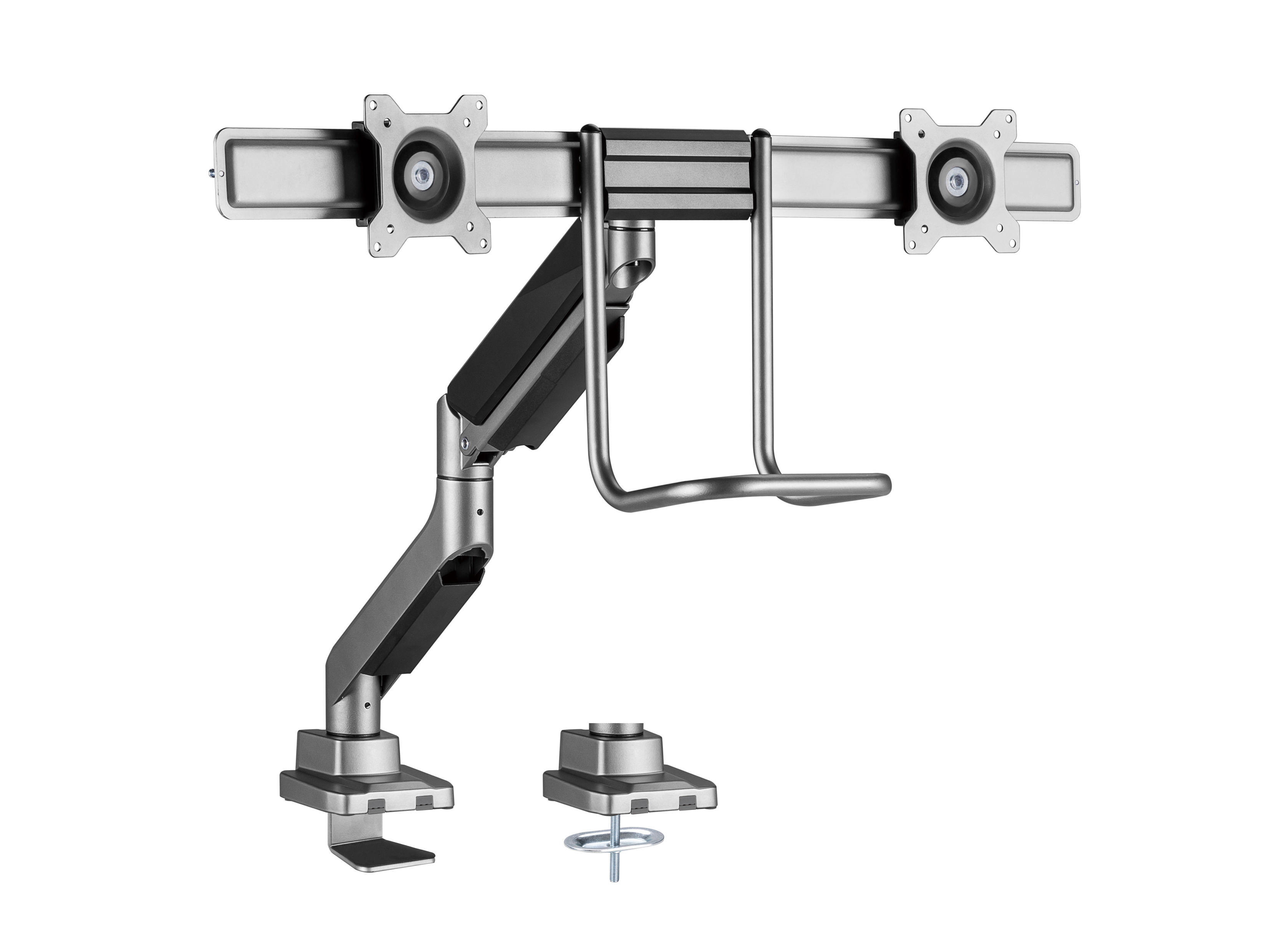 Equip Tischhalterung 17"-32"/­2TFT 360° Gasfeder 9Kg silber lite Equip Tischhalterung 17"-32"/­2TFT 360° Gasfeder 9Kg silber lite