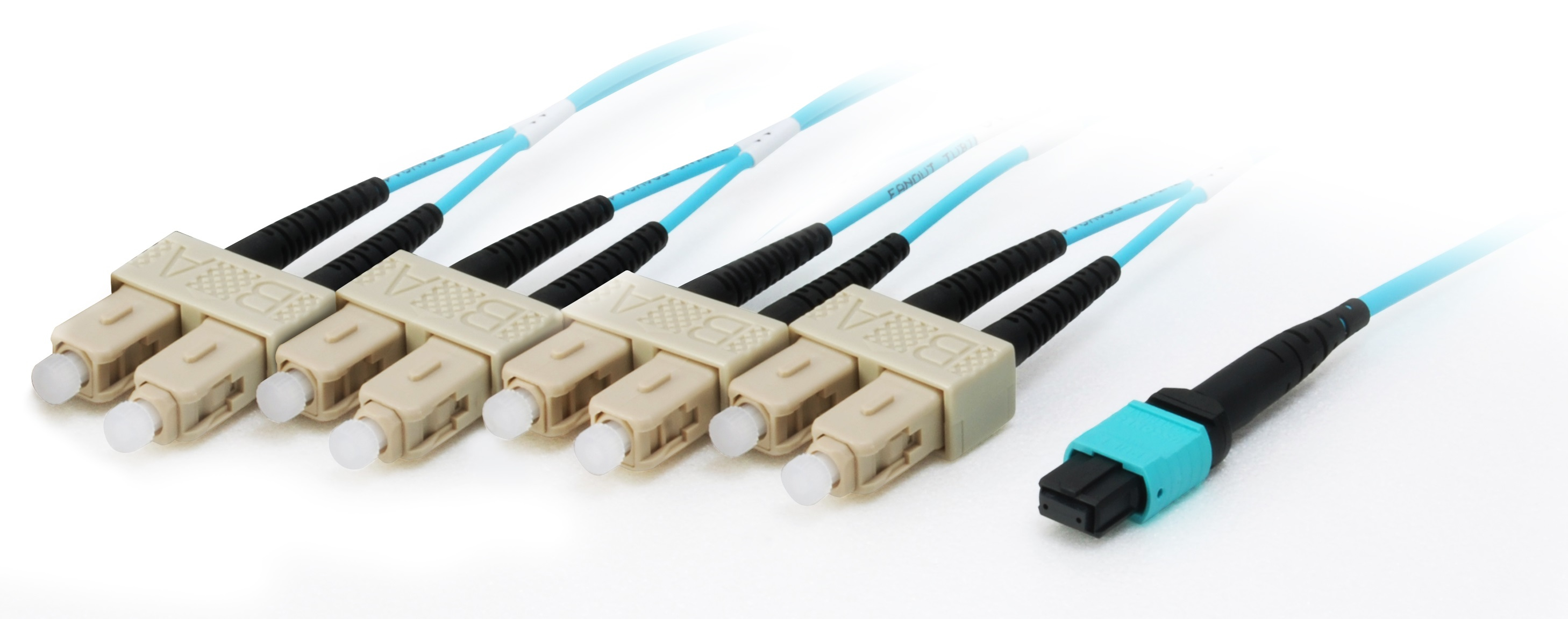 Equip Patchkabel MTP->SC 15.00m 8Faser M/&shy;M OM4 türkis Polybeutel