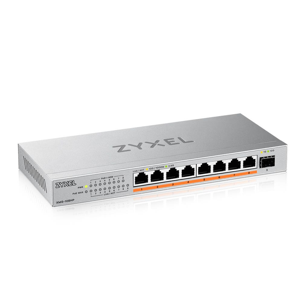 Zyxel Switch XMG-108 8 Port 10/&shy;2,5G MultiGig PoE++ unmanaged