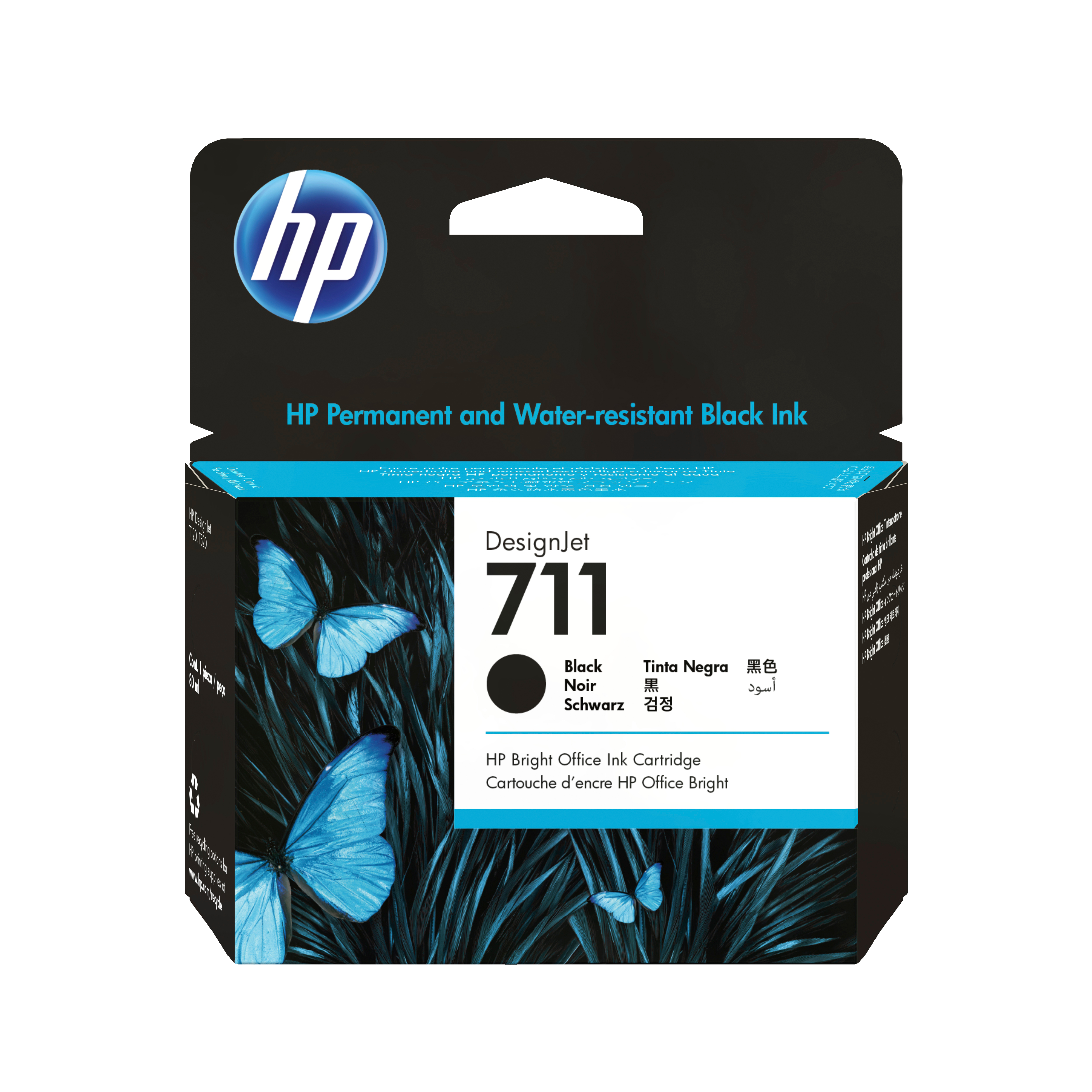 HP 711 Schwarz Tintenpatrone 80ml HP 711 Schwarz Tintenpatrone 80ml