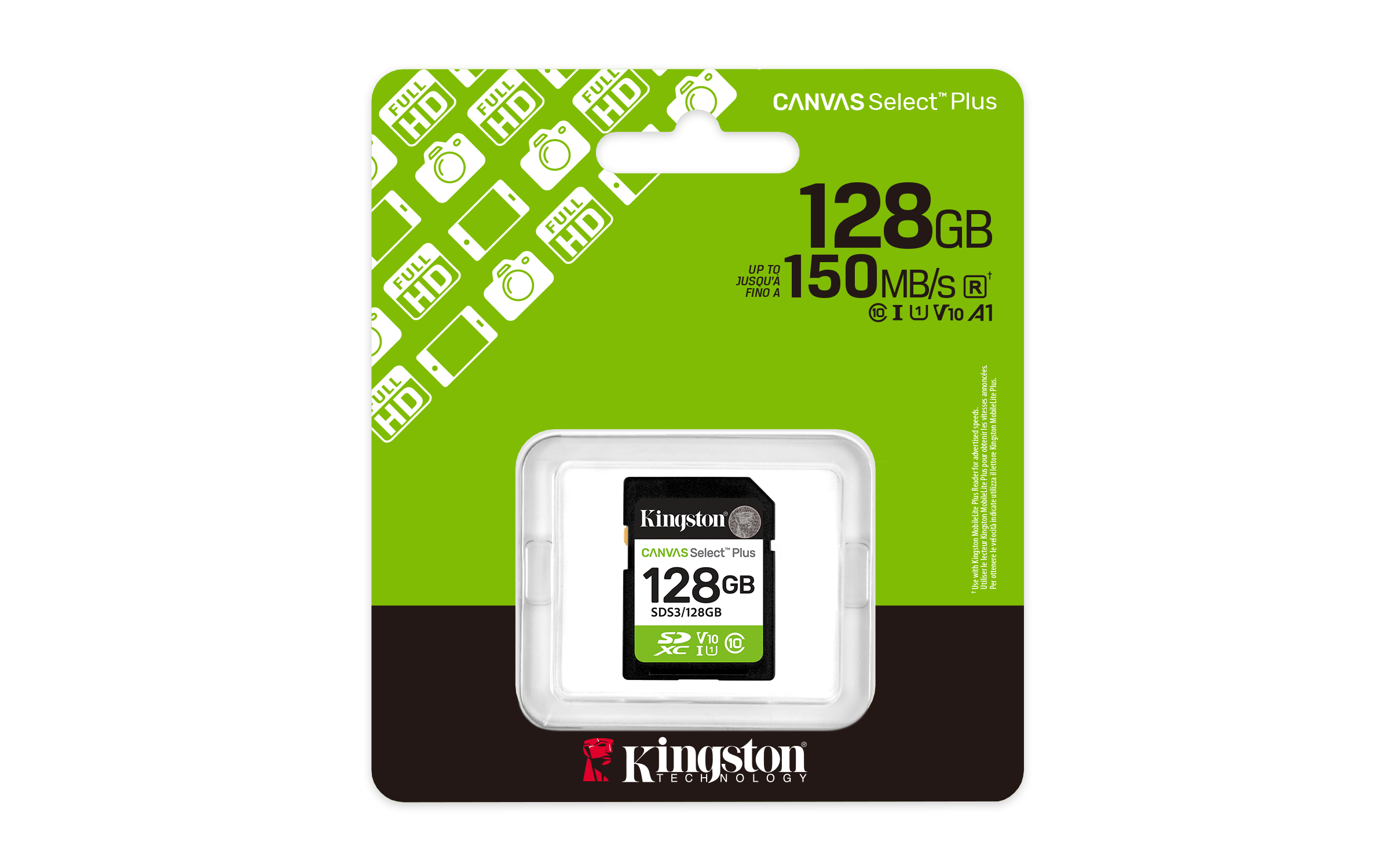 SD Card 128GB Kingston SDXC Canvas Plus Gen3 C10 retail