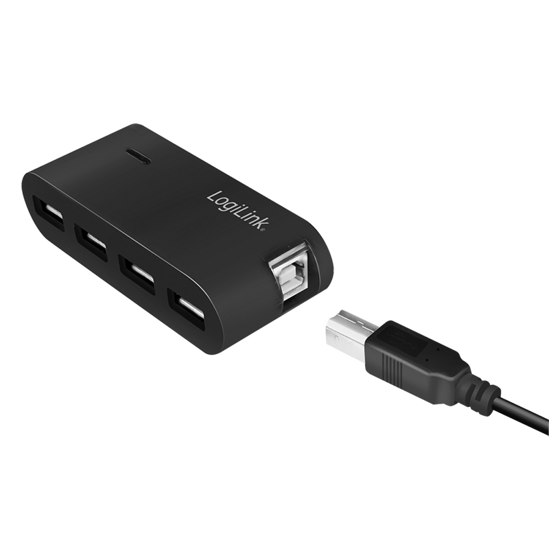 Logilink USB-HUB 4-Port m. Netzteil schwarz