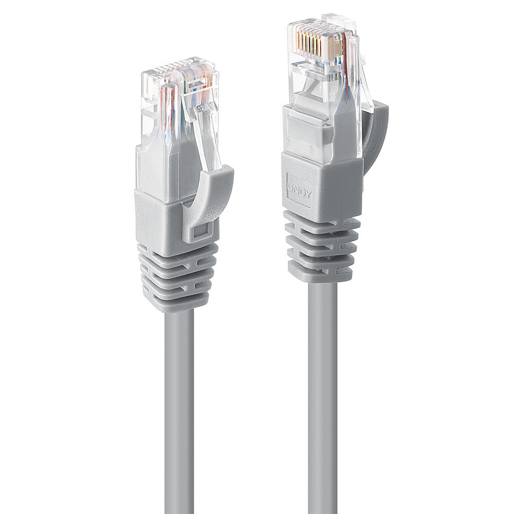 LINDY Patchkabel Cat6 U/UTP grau 0.50m Patchkabel RJ45