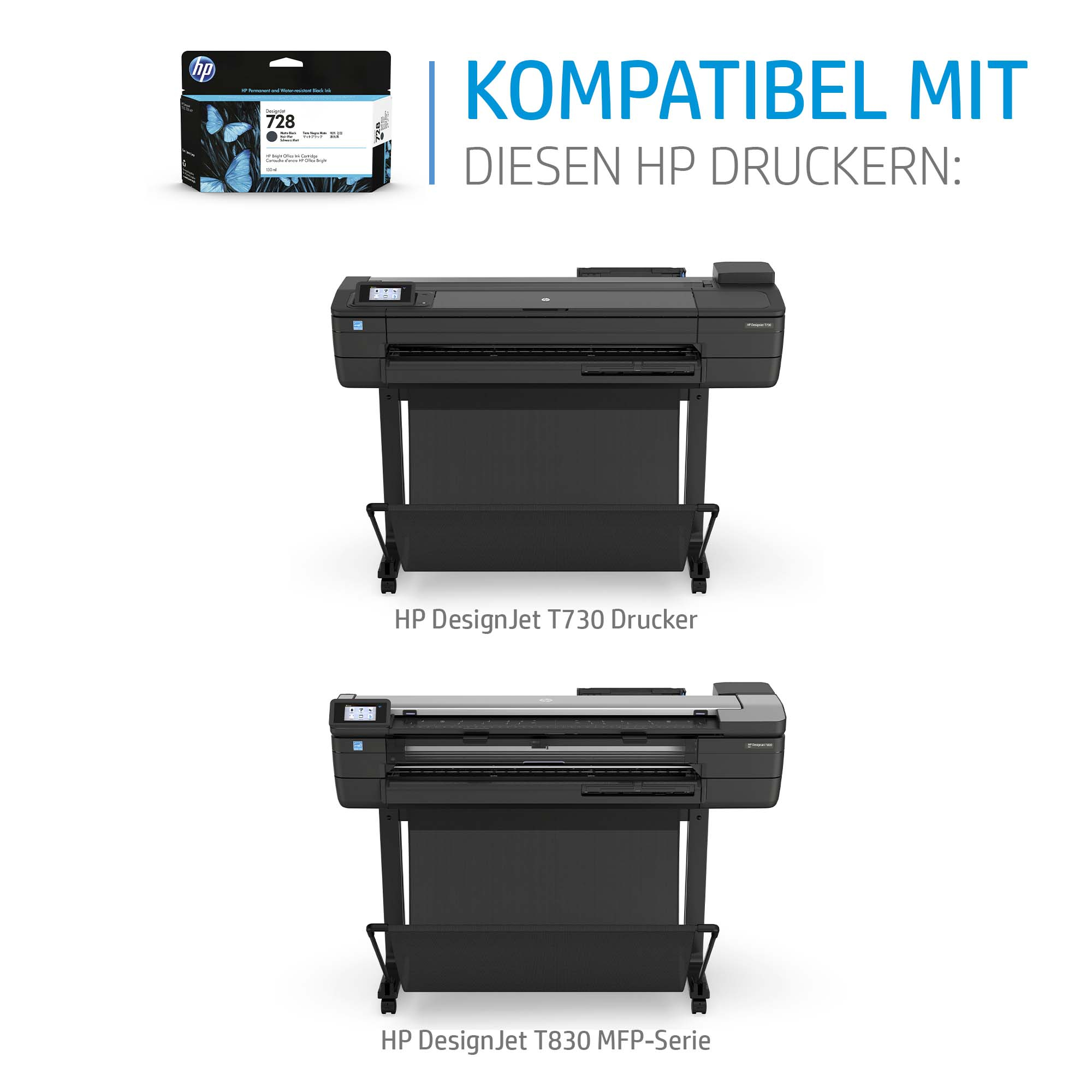 HP 728      Mattschwarz         Tintenpatrone 300ml Patronen HP
