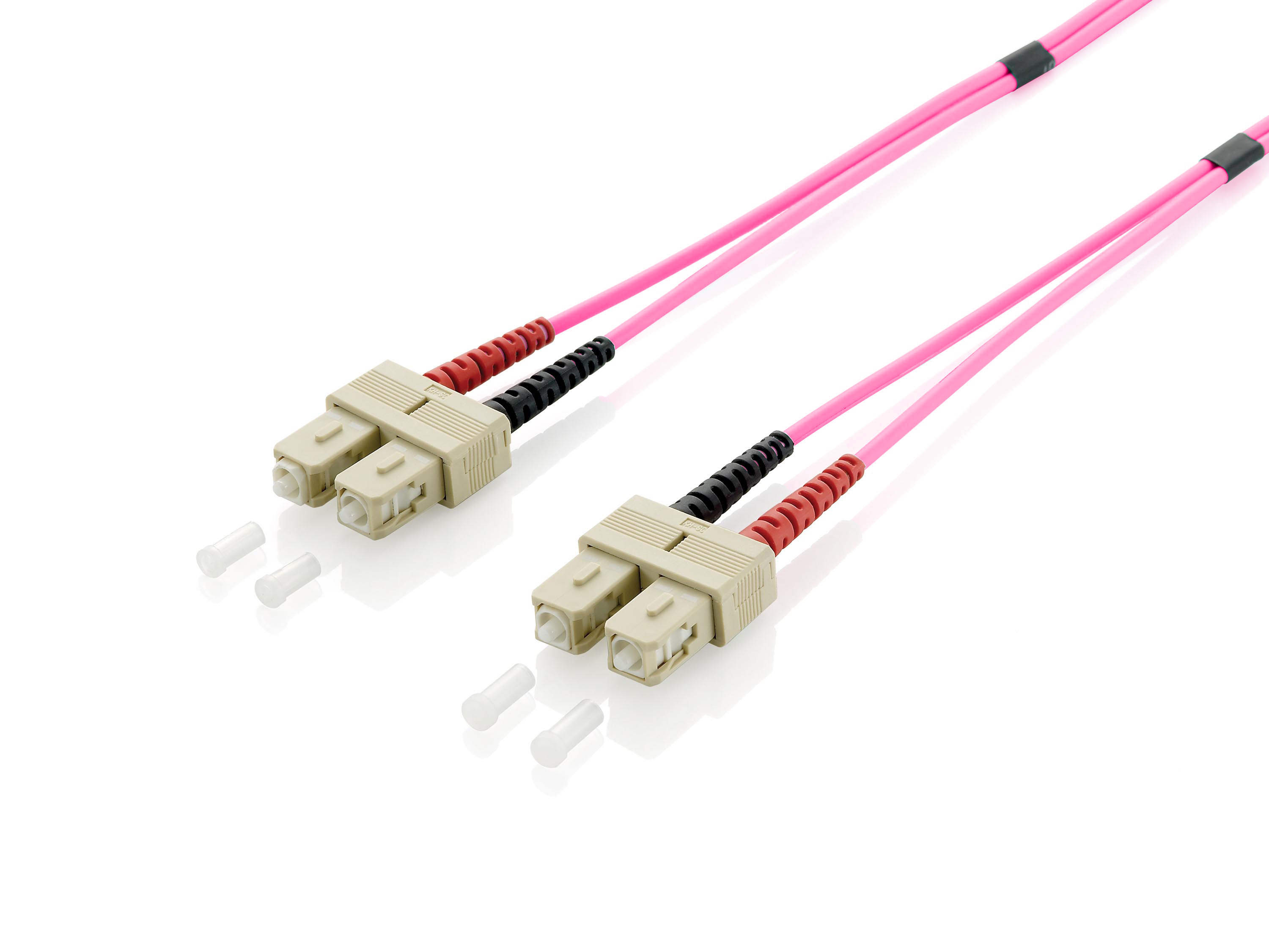 Equip Patchkabel SC->SC 10.00m Multimode Duplex OM4 violett Poly