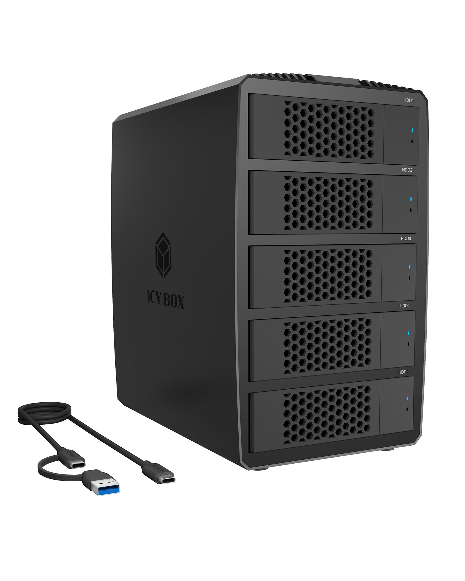 RAID-System IcyBox Heart RAID 3705 5x 2,5"/&shy;3,5" SATA HDD/&shy;SSD