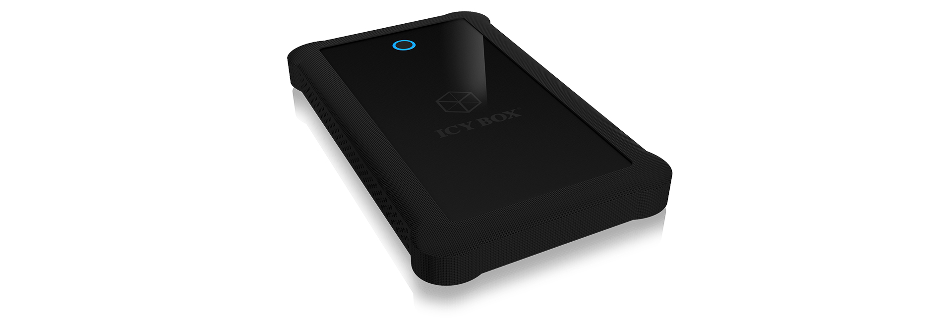 Geh. IcyBox USB 3.0  2,5" SATA3 HDD/&shy;SSD -> PC/&shy;MAC Silikon sw ret