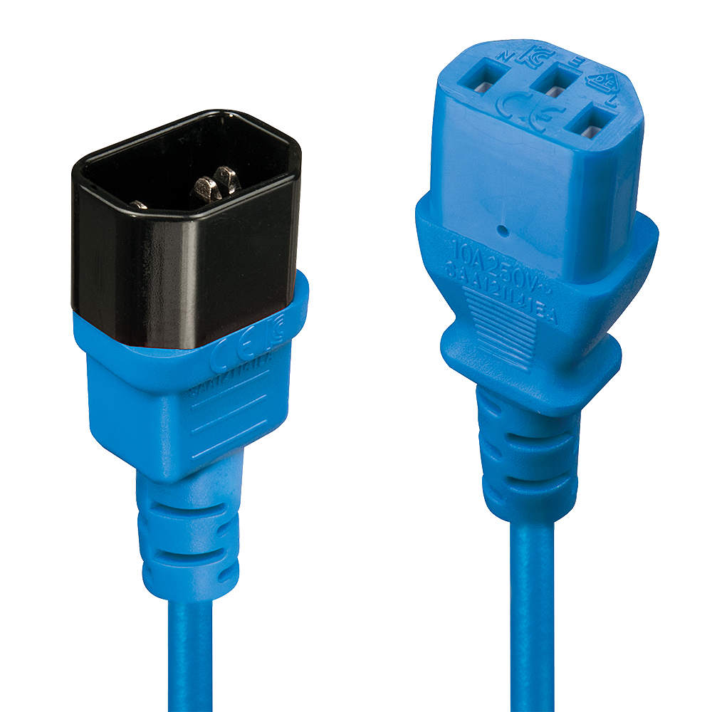 Lindy 30472 Stromkabel Blau 2 m C13-Koppler C14-Koppler
