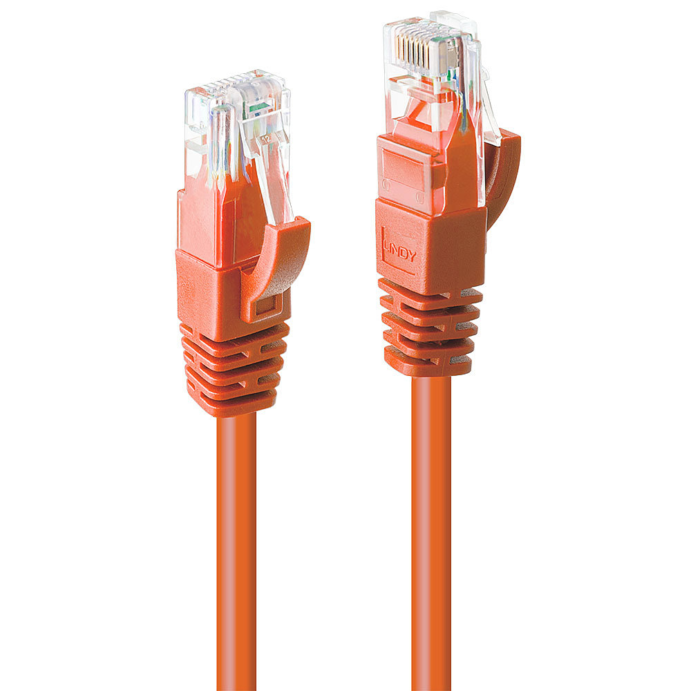 LINDY Patchkabel Cat6 U/UTP orange 0.30m Patchkabel RJ45