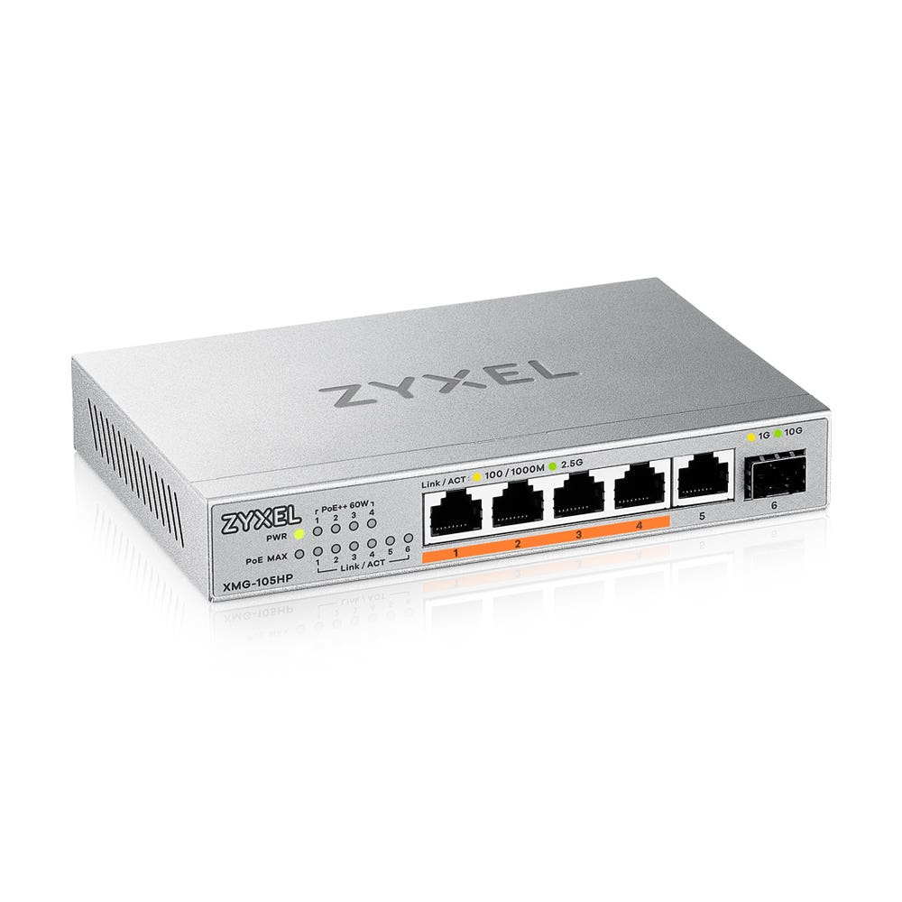 Zyxel Switch XMG-105 5 Port 10/&shy;2,5G MultiGig PoE++ unmanaged