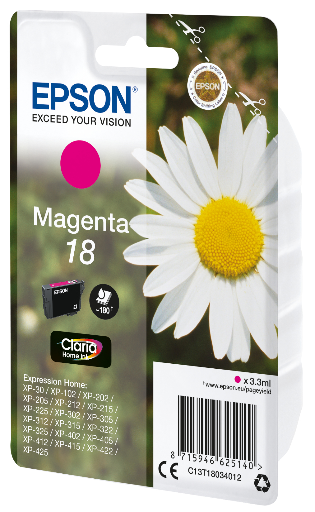 Patrone Epson 18 magenta T1803 Patronen Epson