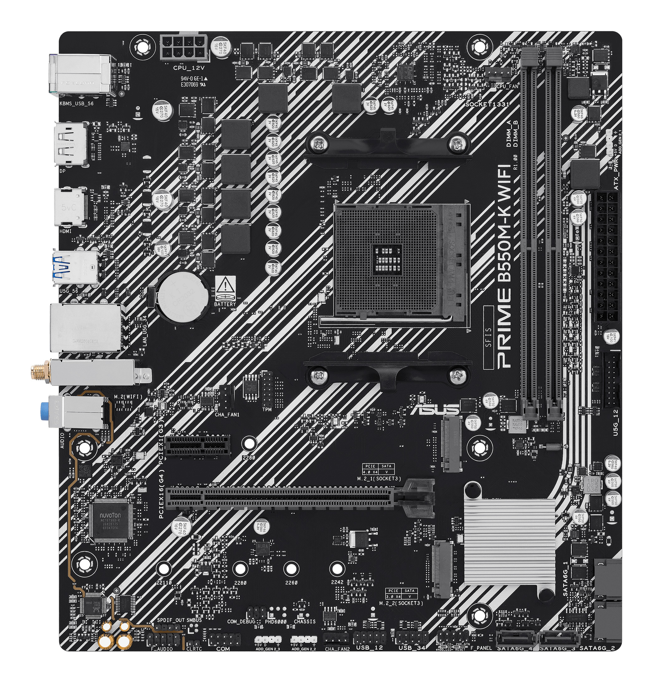 ASUS PRIME B550M-K (WI-FI) (AMD,AM4,DDR4,mATX)