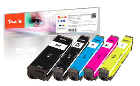 Peach Patrone Epson No.26XL T2636 MultiPack bk,pbk,c,m,y remanufactured Patronen Epson