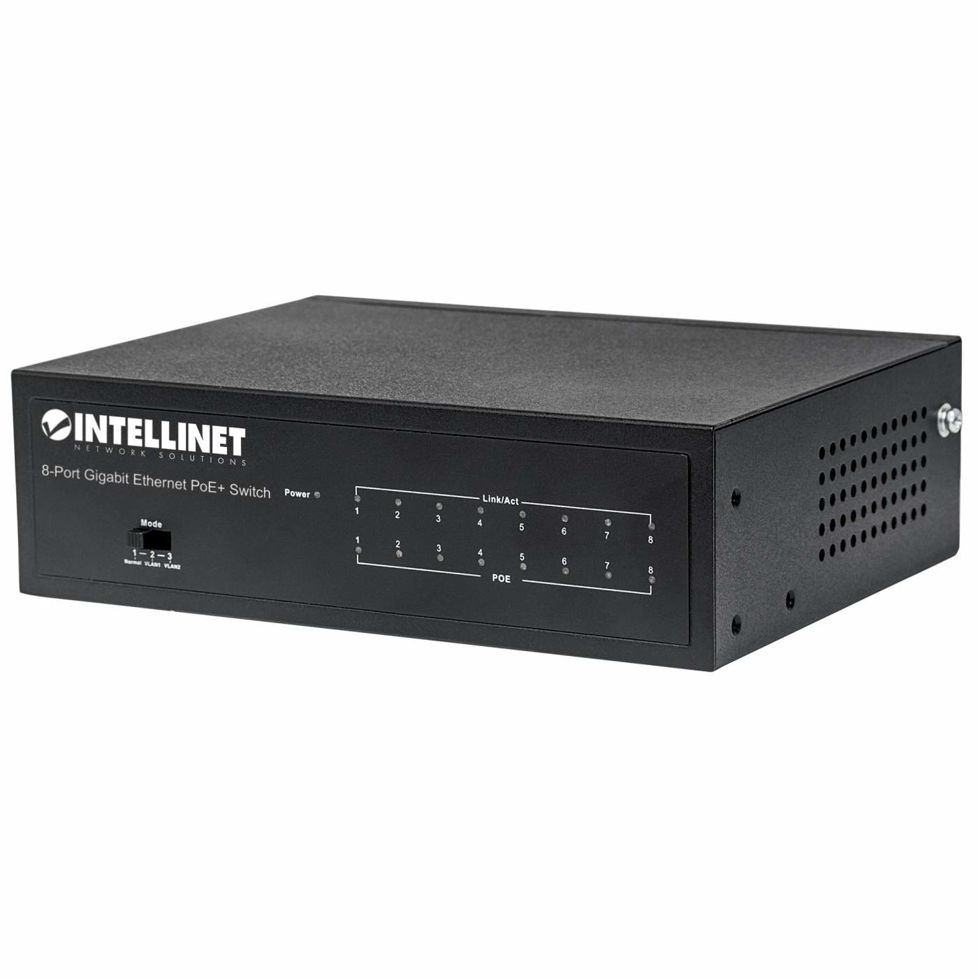 INTELLINET Switch 8-Port Gigabit Ethernet PoE+ 60W Desktop INTELLINET Switch 8-Port Gigabit Ethernet PoE+ 60W Desktop