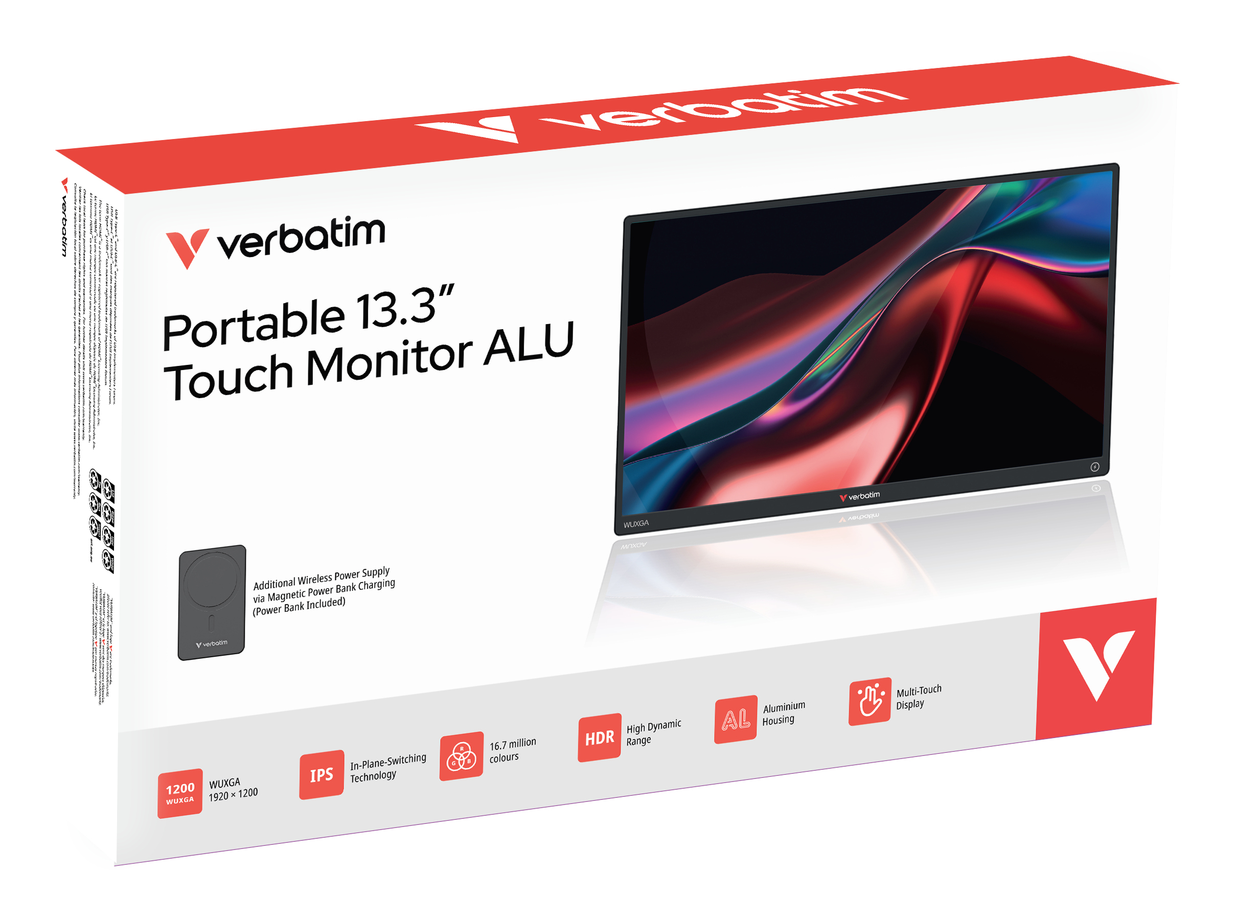 Verbatim Portable Monitor 13,3" WUXGA Touchscreen Monitor
