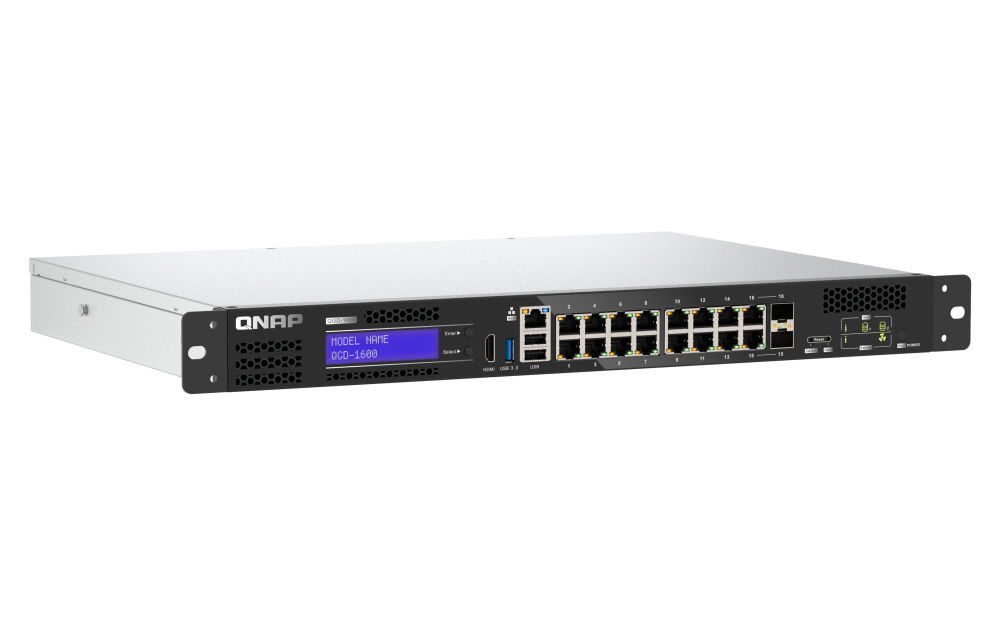 QNAP QGD-1600 Managed Gigabit Ethernet (10/100/1000) 1U Schwarz, Grau