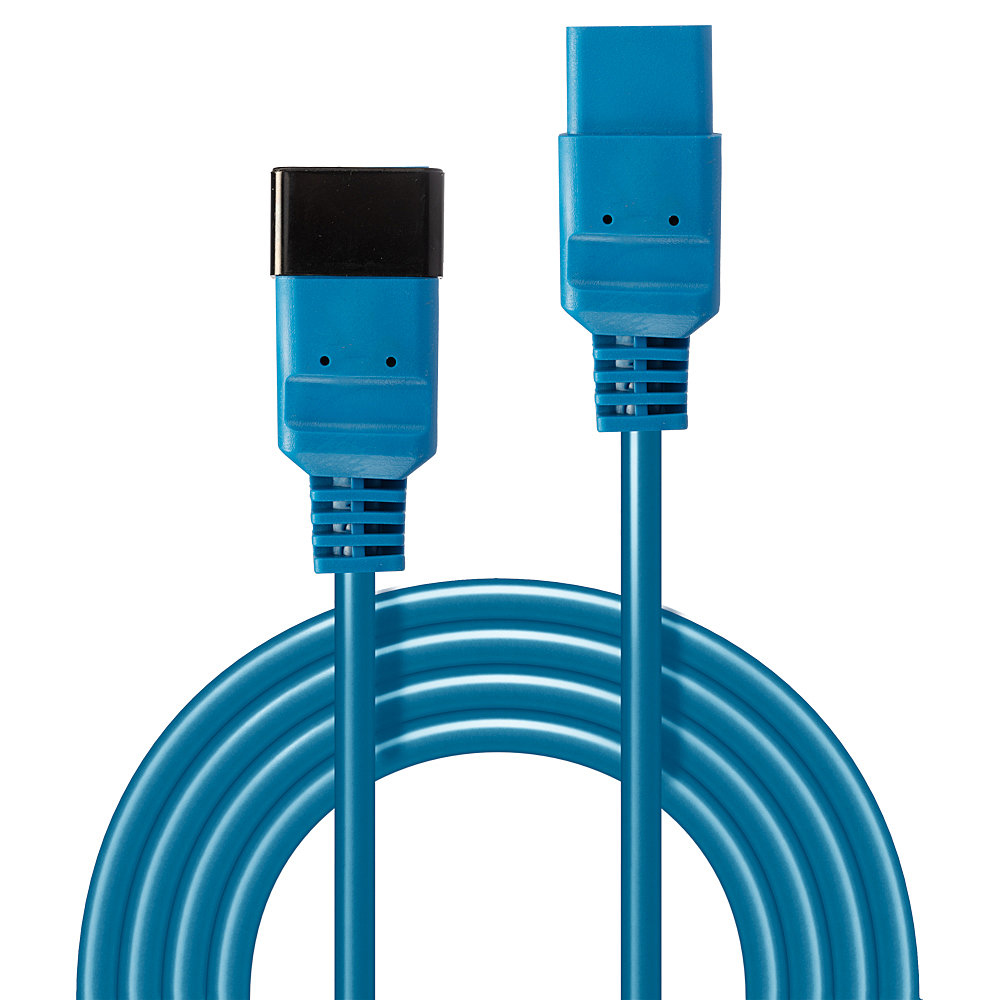 Lindy 30122 Stromkabel Blau 3 m C19-Koppler C20-Koppler