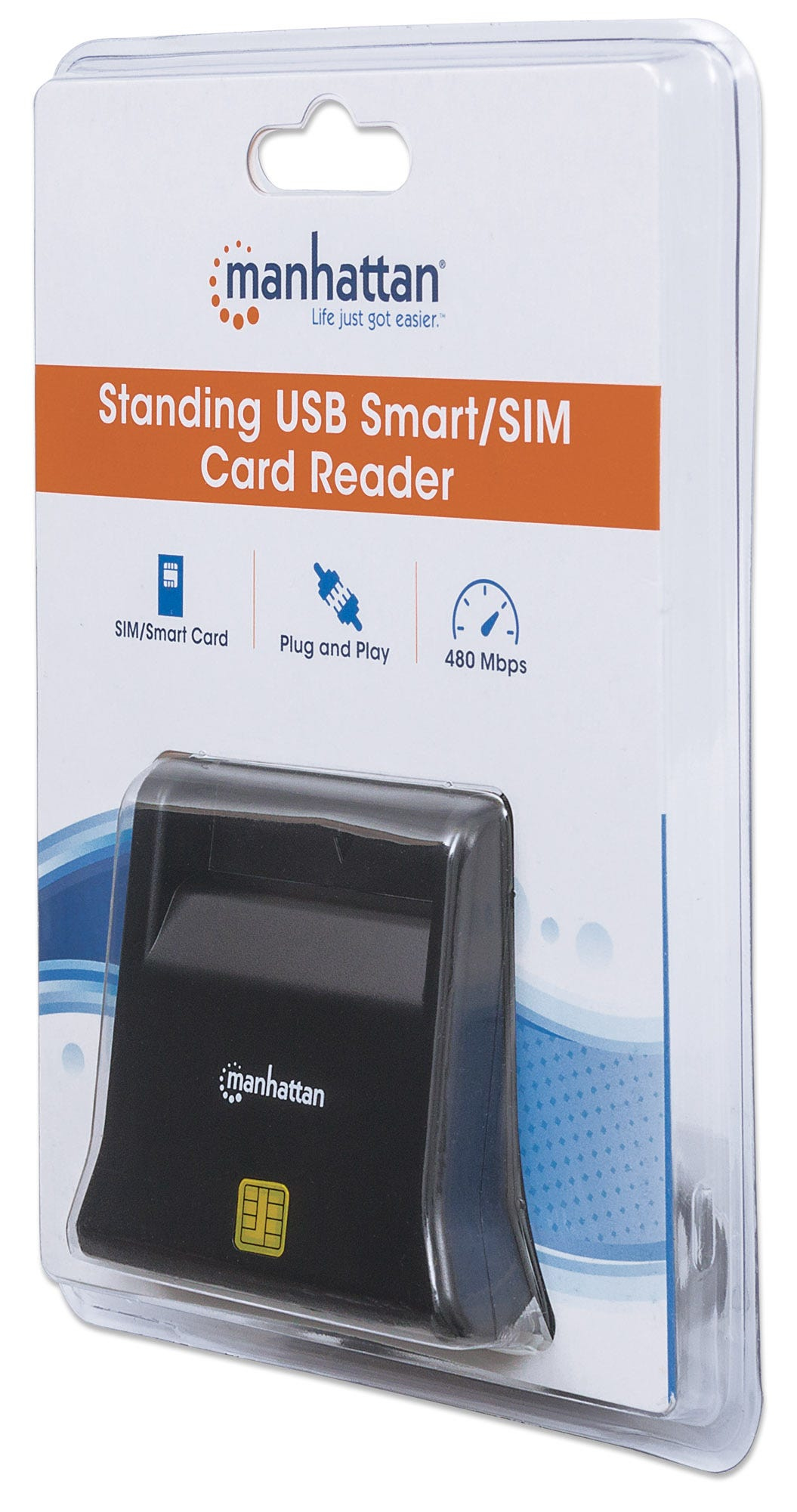 MANHATTAN USB2.0-Smartcard/SIM-Kartenlesegerät mit Standfuß
