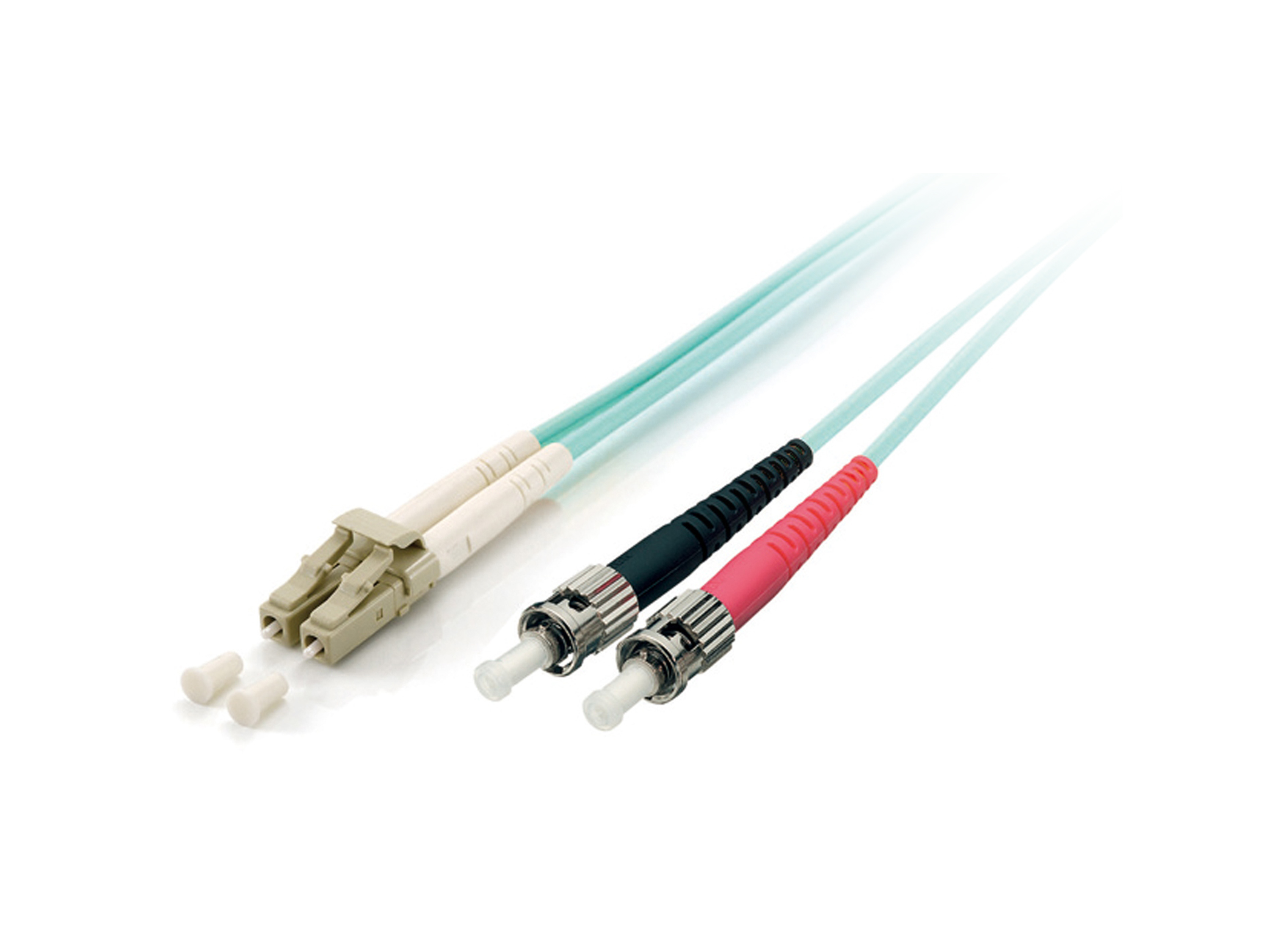 Equip Patchkabel LC->ST 15.00m Multimode Duplex OM3 türkis Polyb