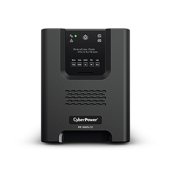 CyberPower PR1500ELCD Line-Interactive USV 1500VA/1350W Tower, Reine Sinsuwelle, AVR, LCD, Ausgang (8) IEC, RJ45 Lan Protection, RS232, USB (HID), EPO, Expansion Port für opt. Netzwerkkomunikation