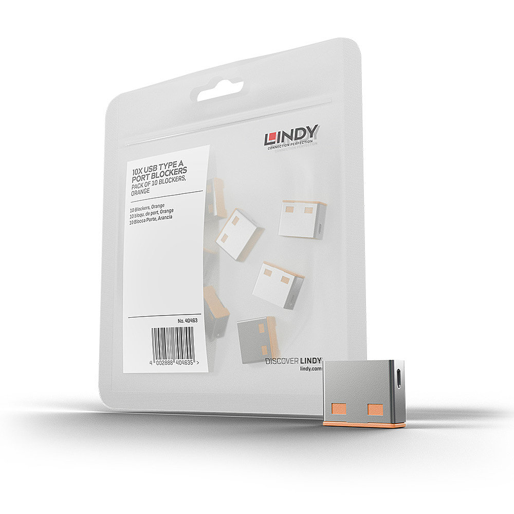 LINDY USB Typ A Portschlösser 10xOrange Erweiterung f 40453