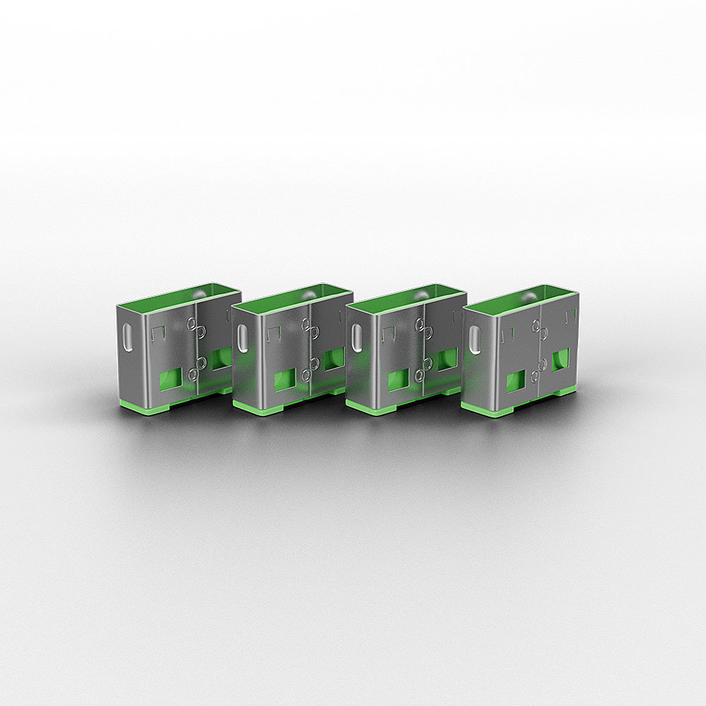 Lindy 40461 Schnittstellenblockierung USB Typ-A Grün Acrylnitril-Butadien-Styrol (ABS) 10 Stück(e)