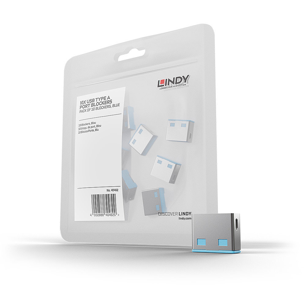 LINDY USB Typ A Portschlösser 10xBlau Erweiterung für 40452 LINDY USB Typ A Portschlösser 10xBlau Erweiterung für 40452