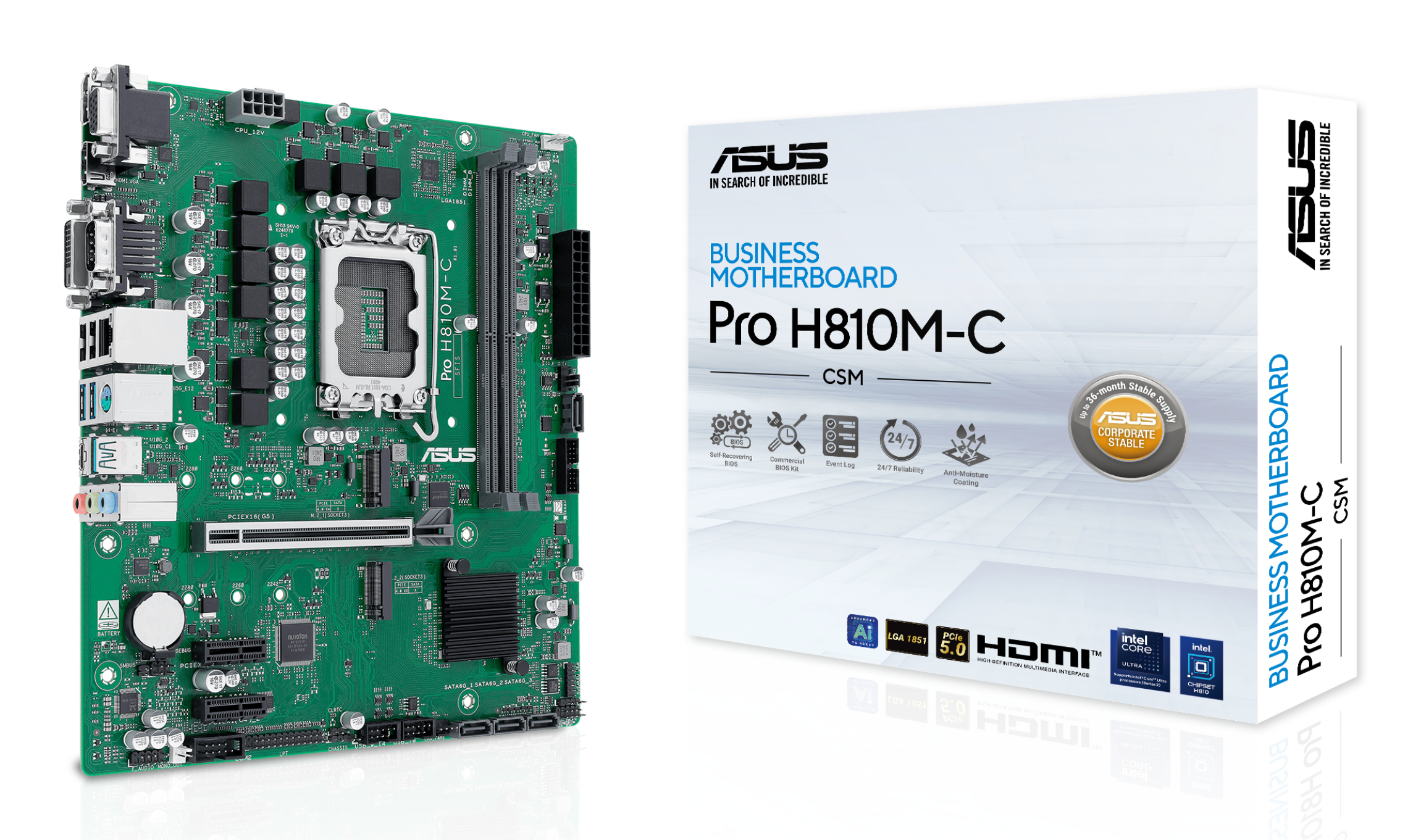 ASUS PRO H810M-C-CSM (INTEL,LGA1851,DDR5,mATX) ASUS PRO H810M-C-CSM (INTEL,LGA1851,DDR5,mATX)