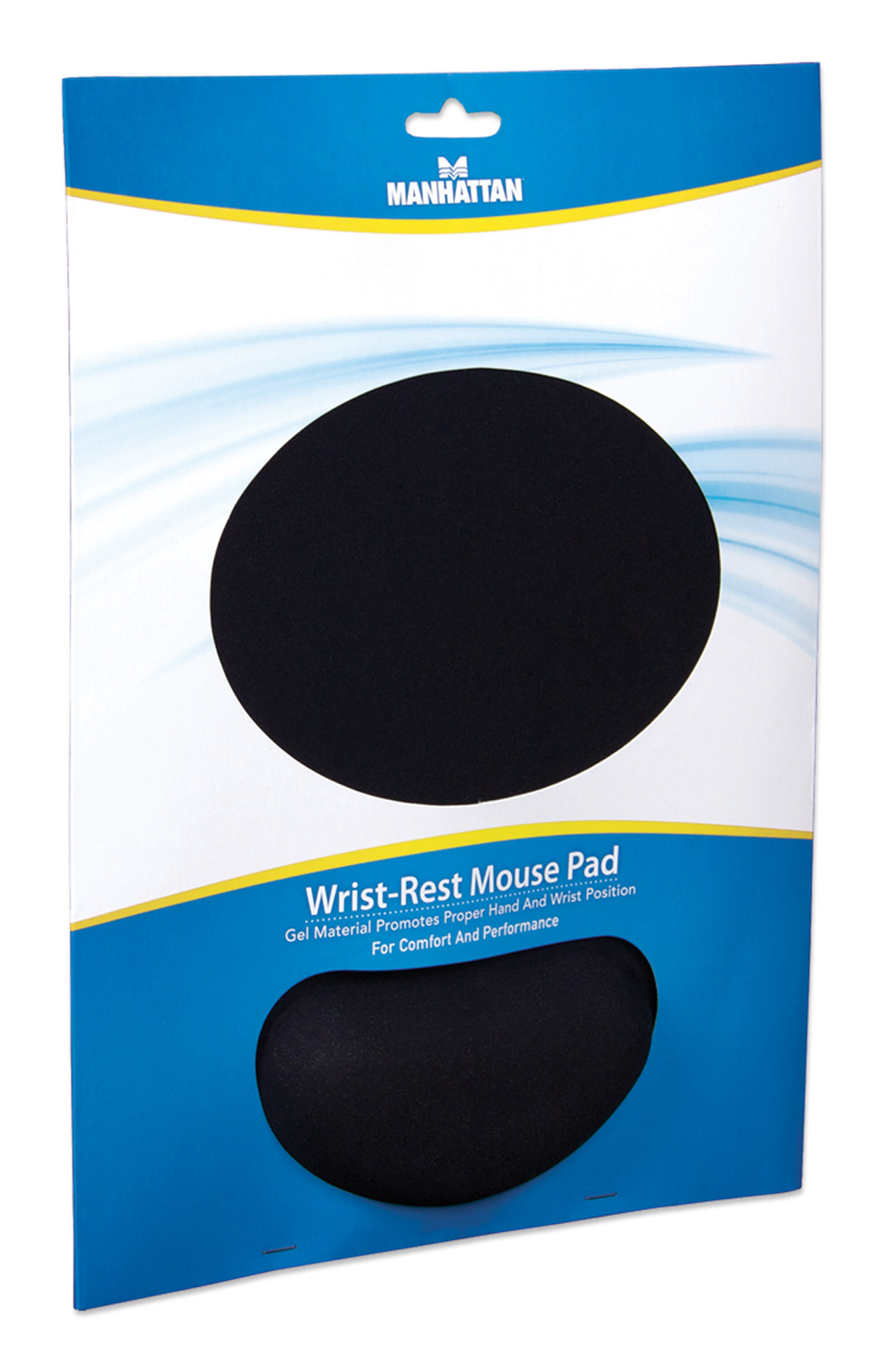MANHATTAN Mauspad Schaumstoff mit Handballenauflage schwarz retail