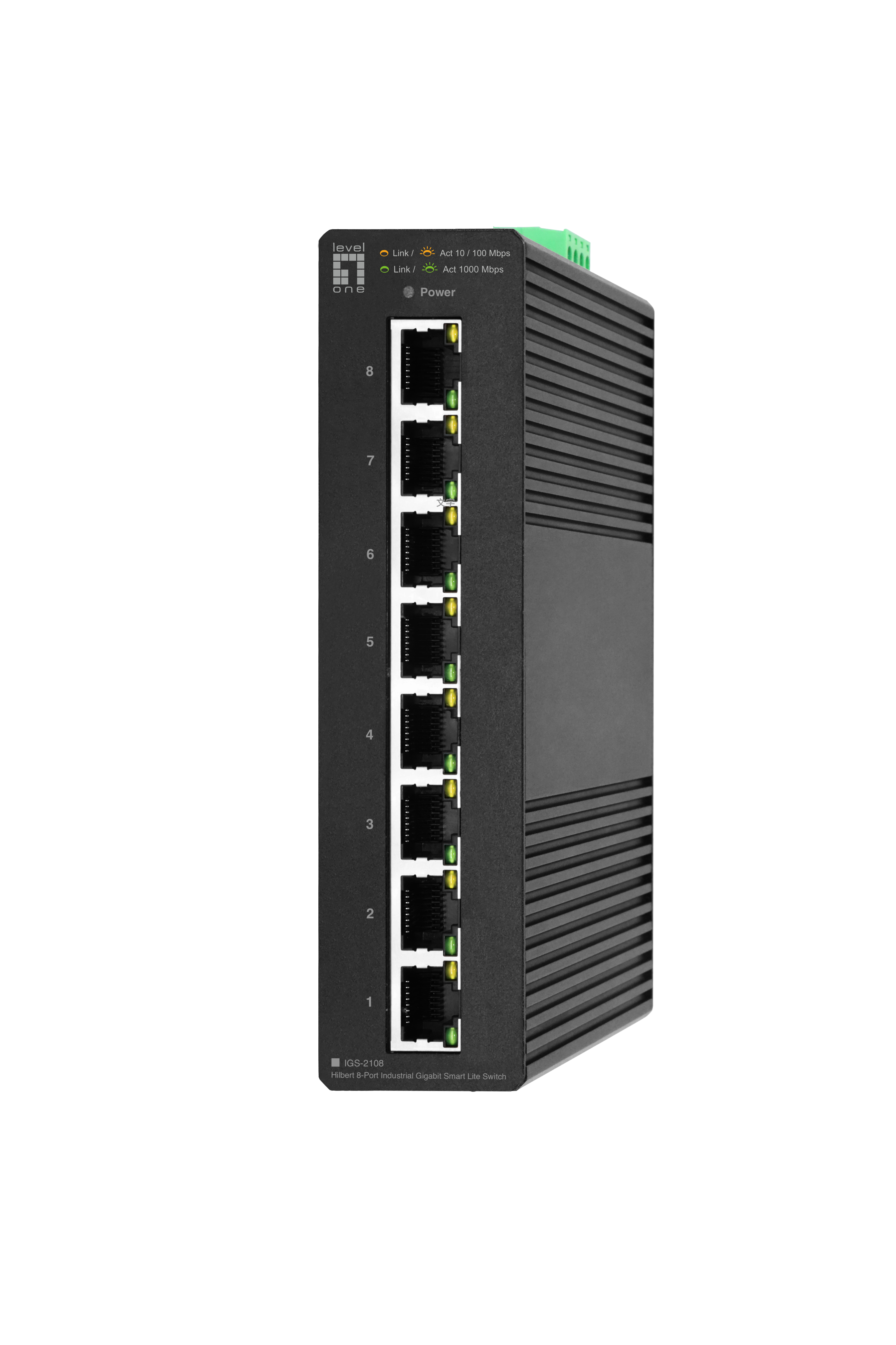 LevelOne Industr.Switch 8xGE/&shy;IP30+DIN Hilbert SL managed
