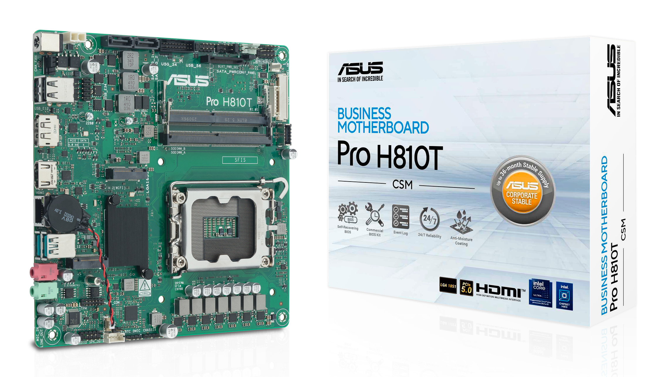ASUS PRO H810T-CSM (INTEL,1851,DDR5,thin mITX) Mainboards INTEL