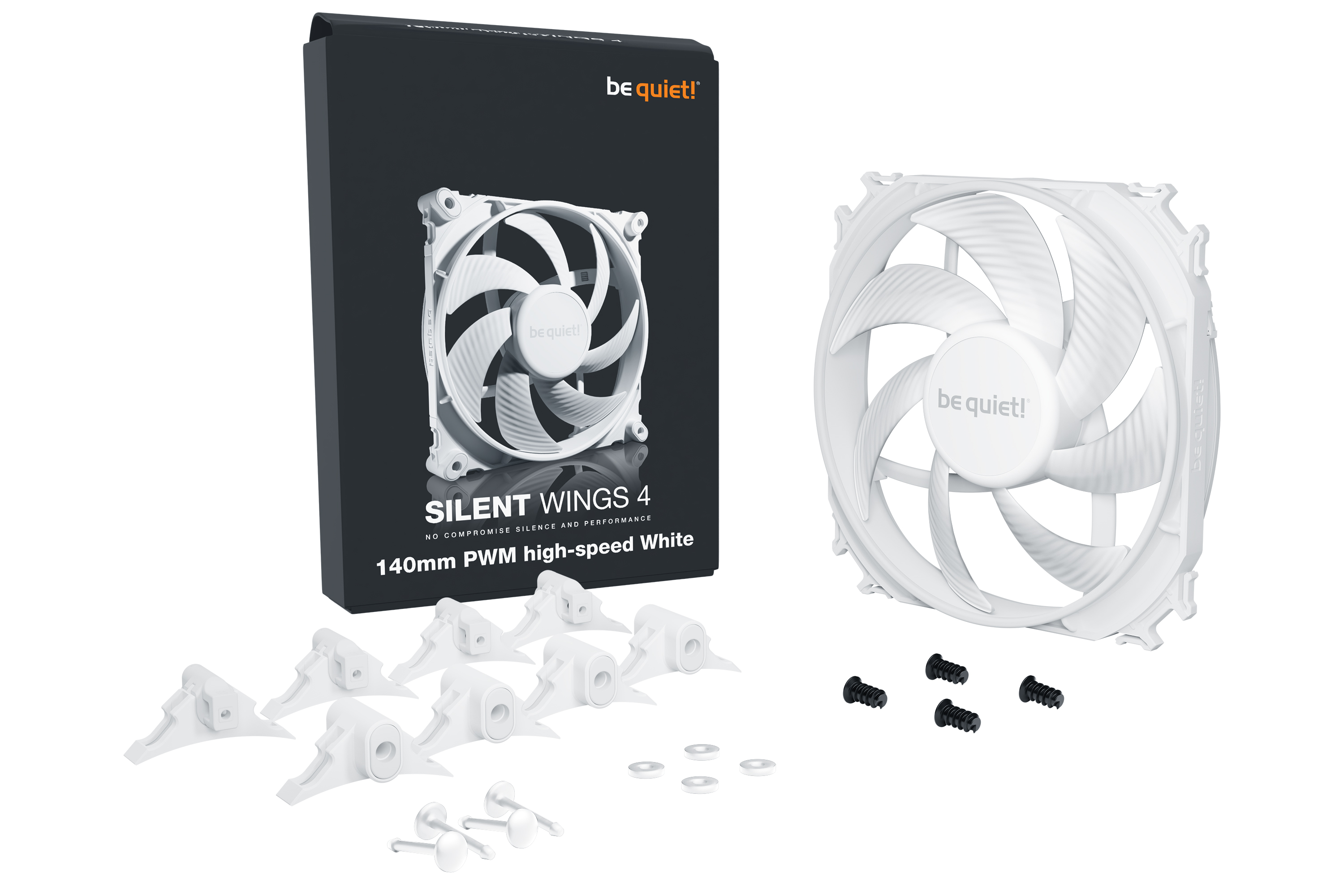 be quiet! Lüfter 140*140*25 SilentWings 4 White PWM Highsp. Lüfter