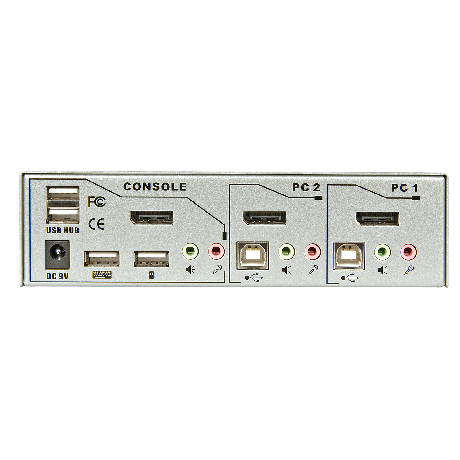 Lindy 39304 Tastatur/Video/Maus (KVM)-Switch Silber