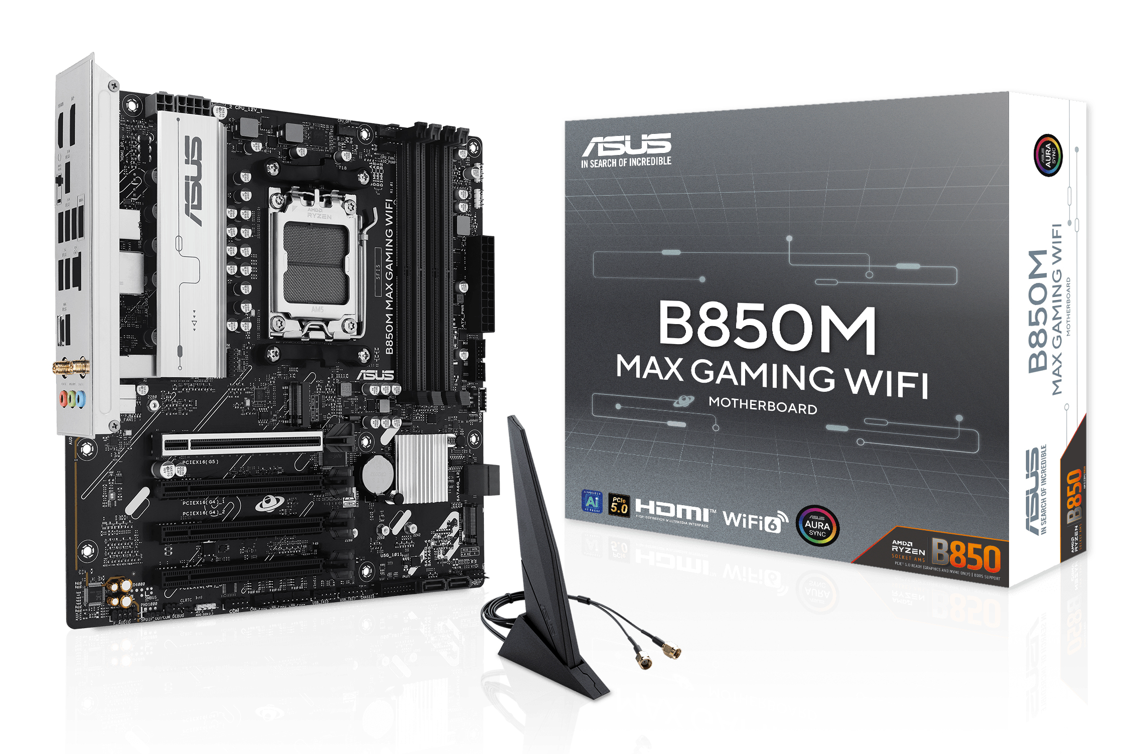 ASUS B850M MAX GAMING WIFI (AMD,AM5,DDR5,mATX) ASUS B850M MAX GAMING WIFI (AMD,AM5,DDR5,mATX)