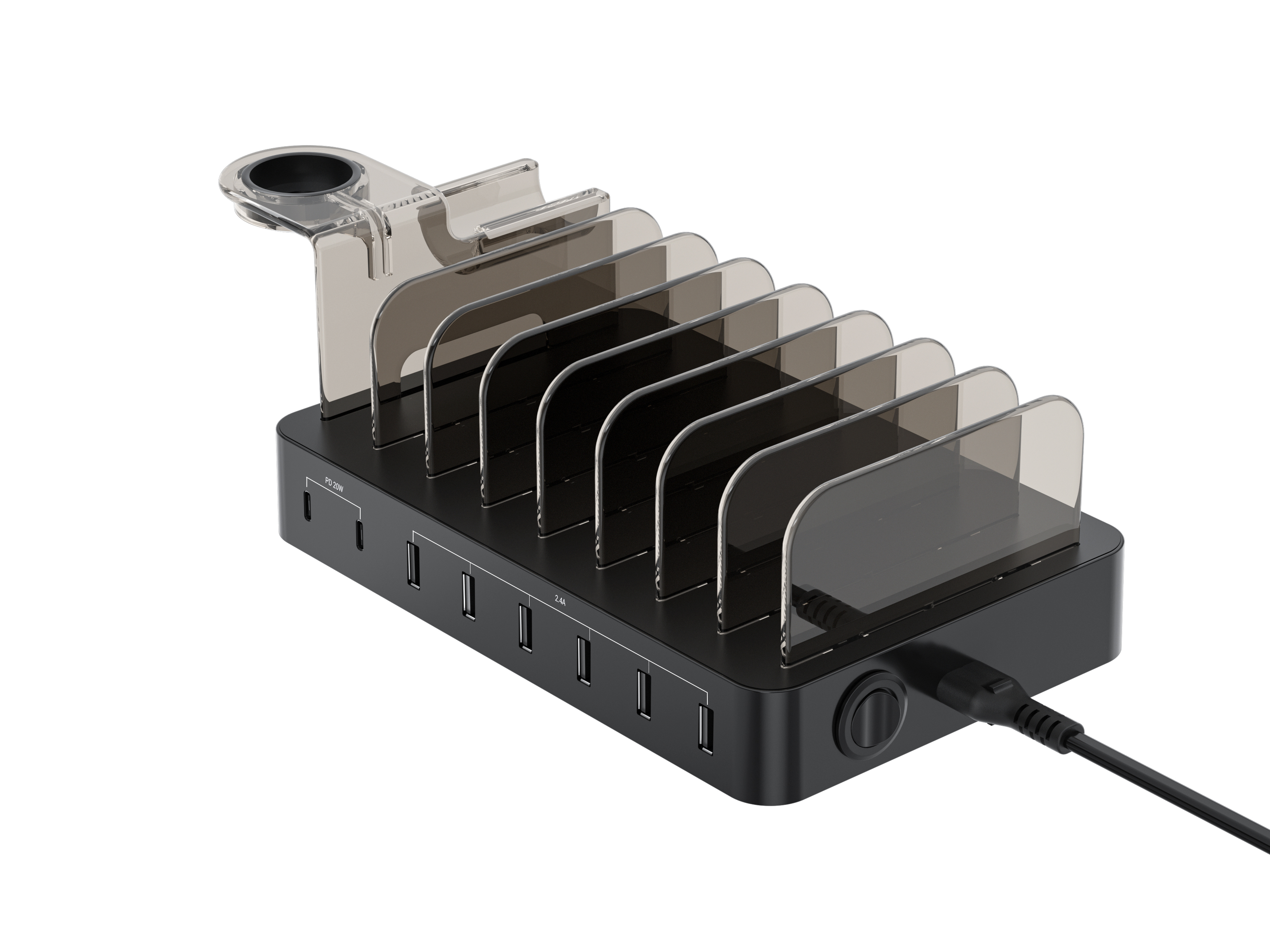 CONCEPTRONIC Ladegerät 8Port 6xUSB-A/&shy;2xC Multi 75WPD3.0 sw