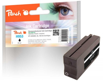 Peach Patrone HP Nr.953 black mit OEM Chip remanufactured Patronen HP
