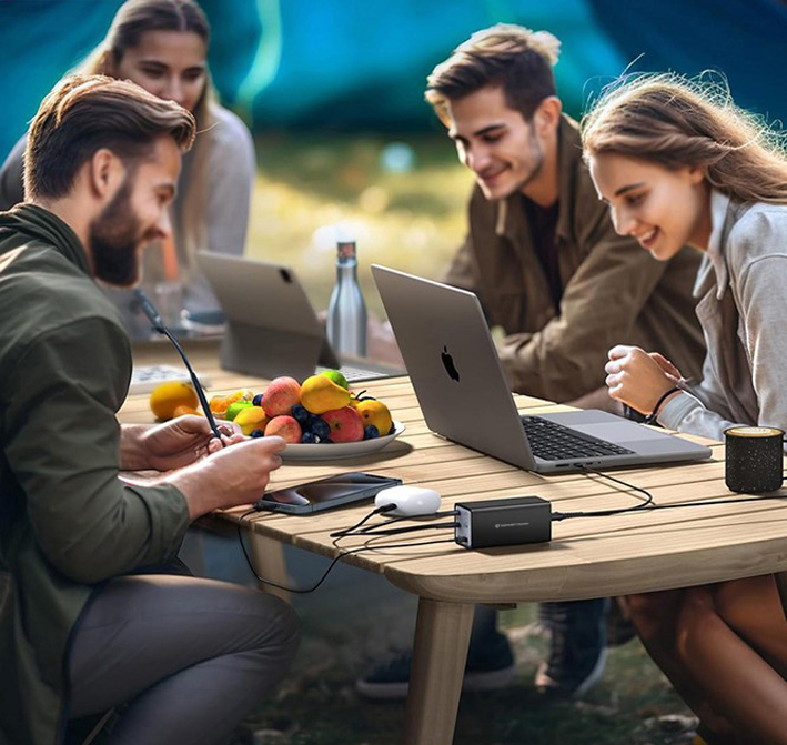 Conceptronic 6-Port 200W GaN USB-PD 3.1-Ladegerät mit USB-C-Ladekabel, USB-C x 4, USB-A x 2, QC 3.0, PD 3.1
