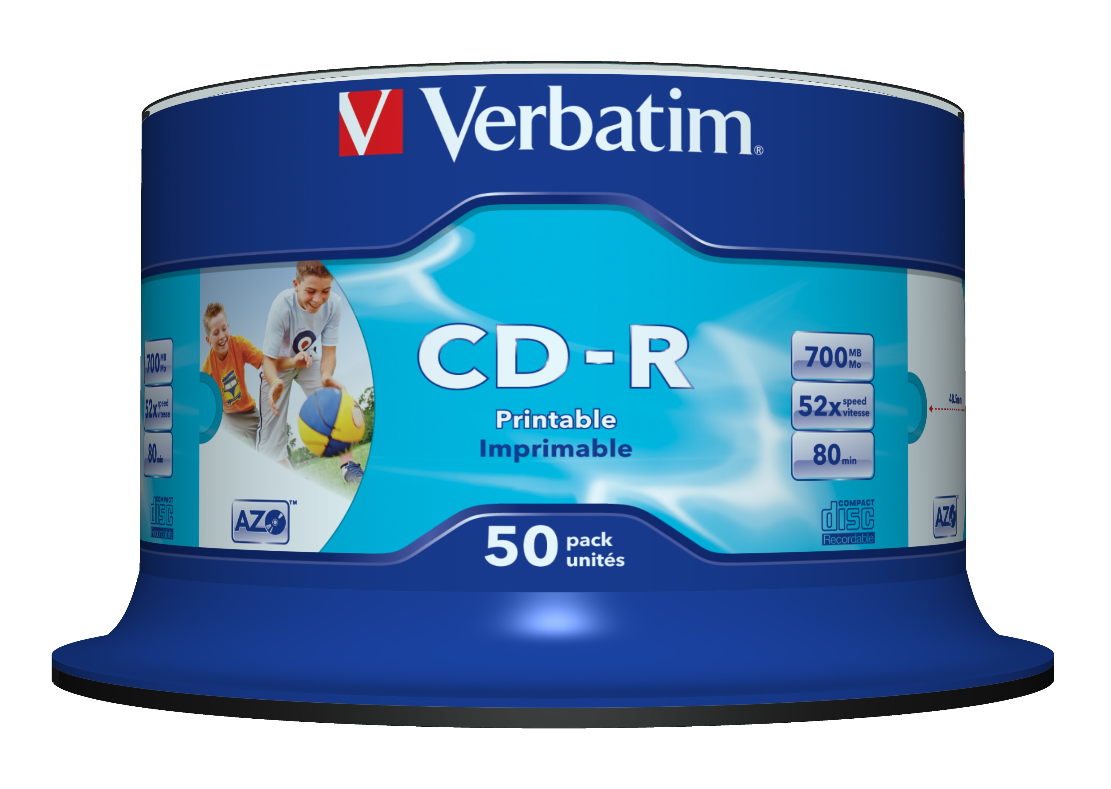CD-R Verbatim 700MB 50pcs Pack 52x Spindel azo wide printab ret CD-R Verbatim 700MB 50pcs Pack 52x Spindel azo wide printab ret