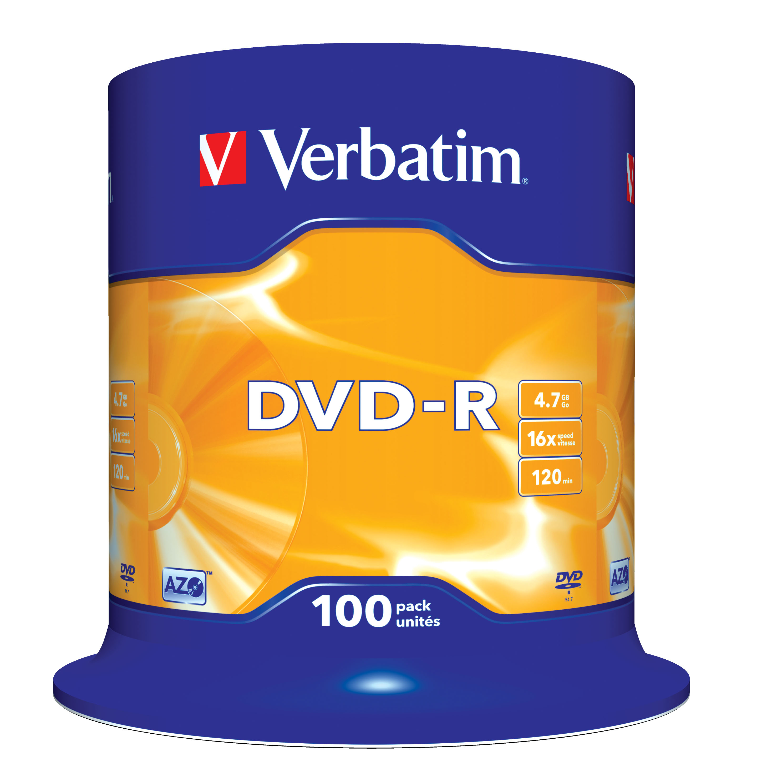 DVD-R  Verbatim 4,7GB 100pcs Spin.SR silber 16x