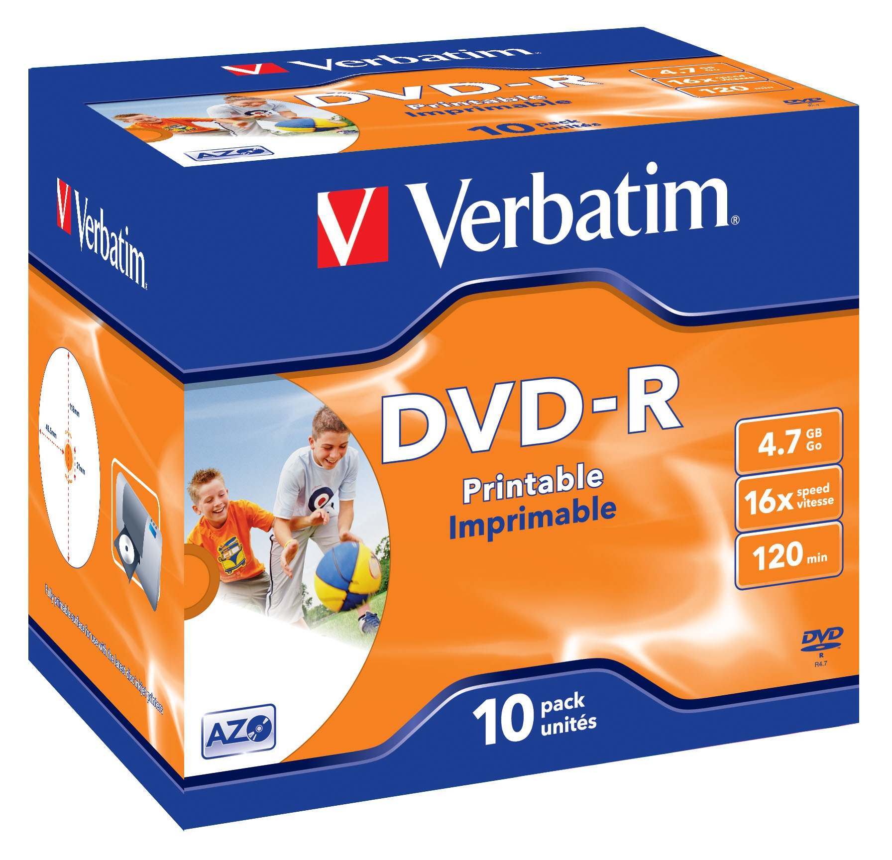 Verbatim DVD-R Rohlinge 4,7GB bedruckbar 10er Jewel Case Verbatim DVD-R Rohlinge 4,7GB bedruckbar 10er Jewel Case
