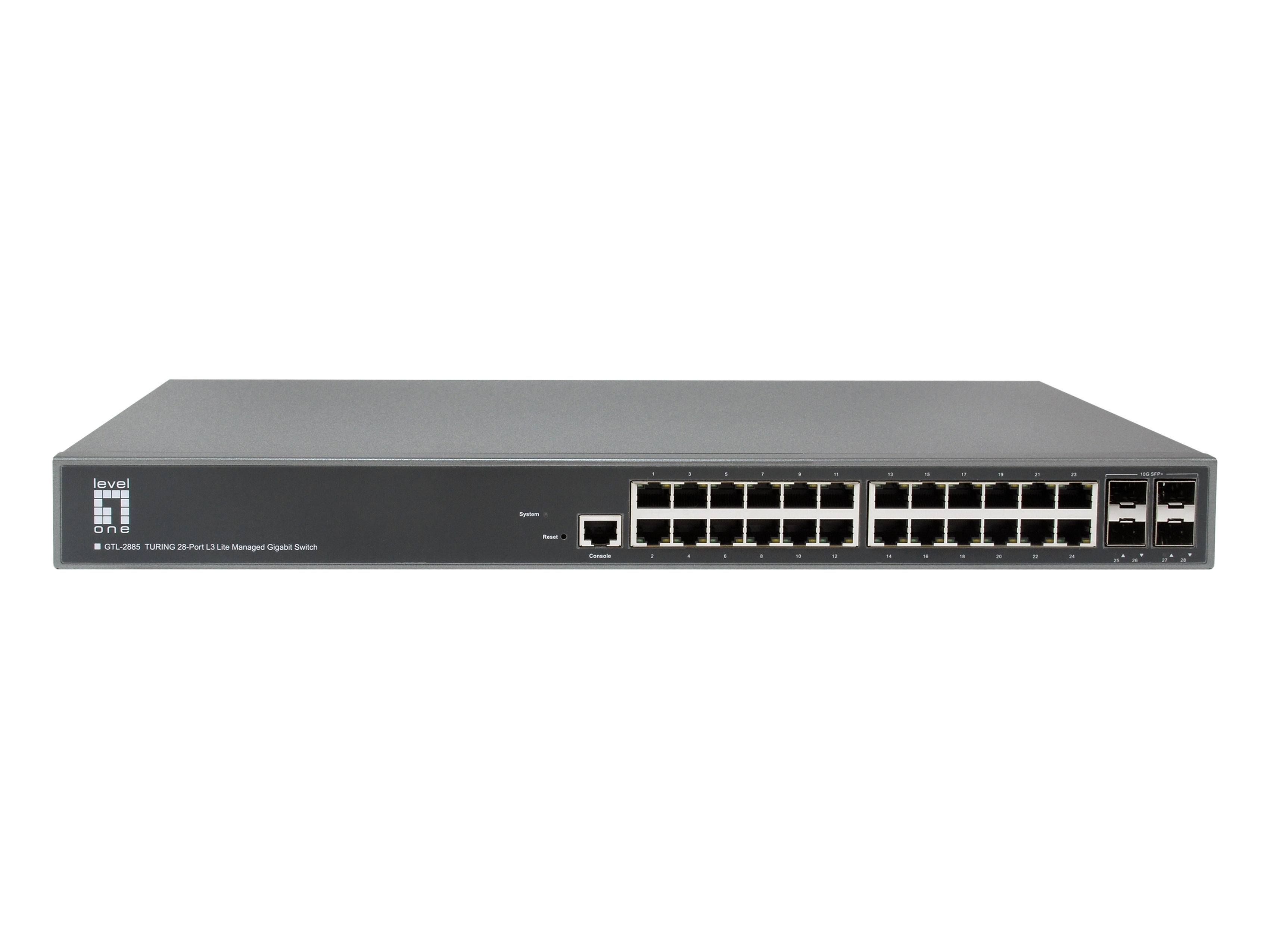 LevelOne Switch 24xGE/4x10GSFP+ TURING 19