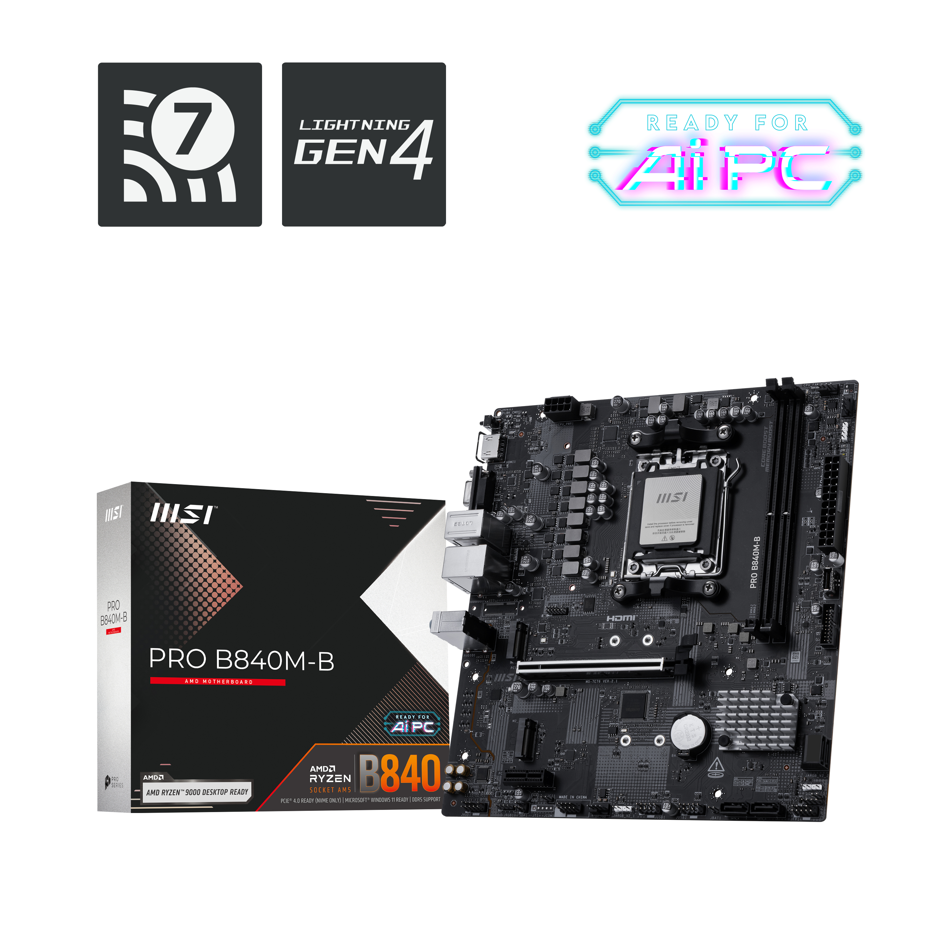 MSI Pro B840M-B (B840,AM5,mATX,DDR5)