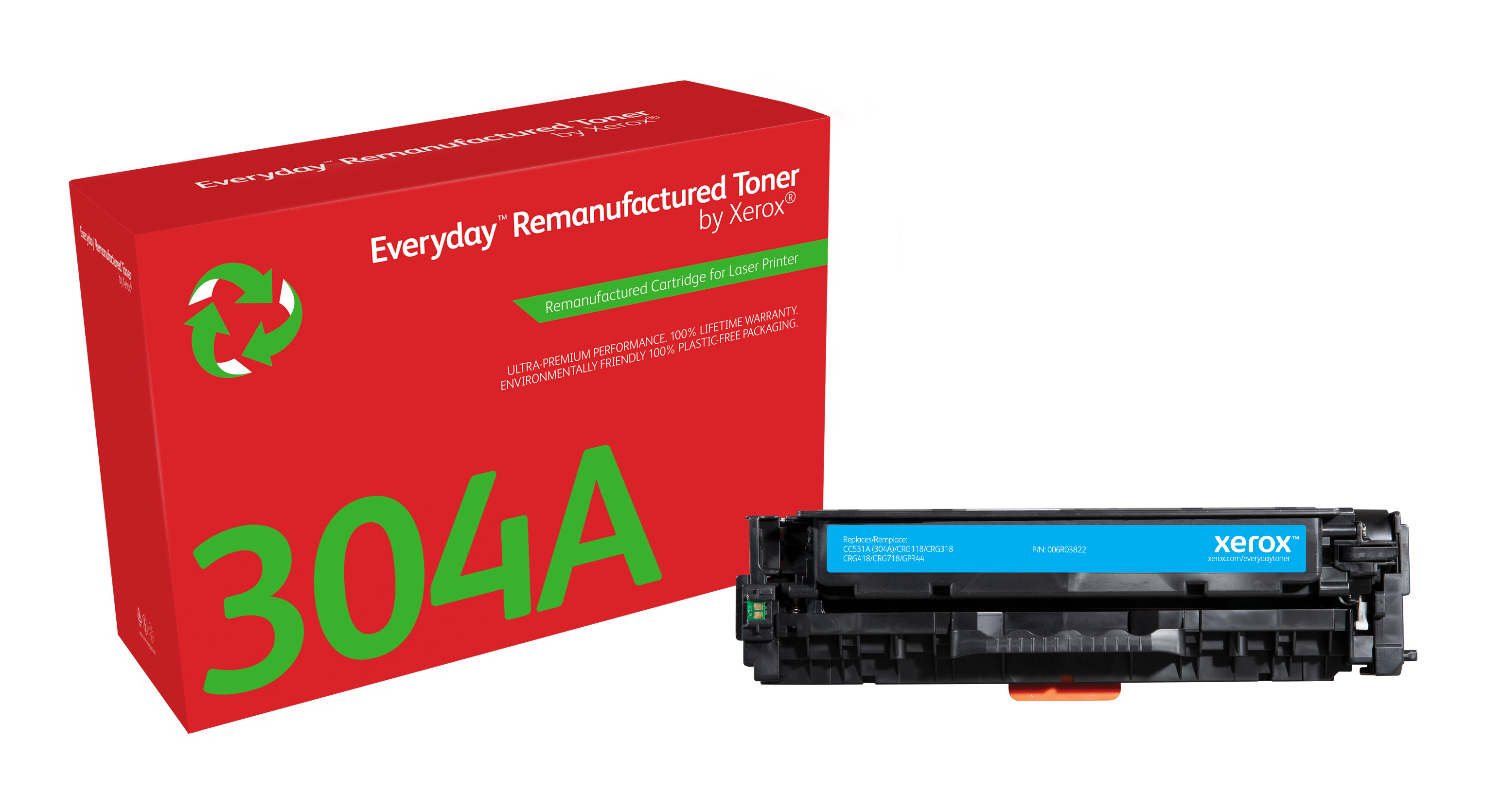 Everyday ™ Cyan Toner von Xerox, kompatibel mit HP 304A (CC531A/ CRG-118C/ GPR-44C), Standardkapazität
