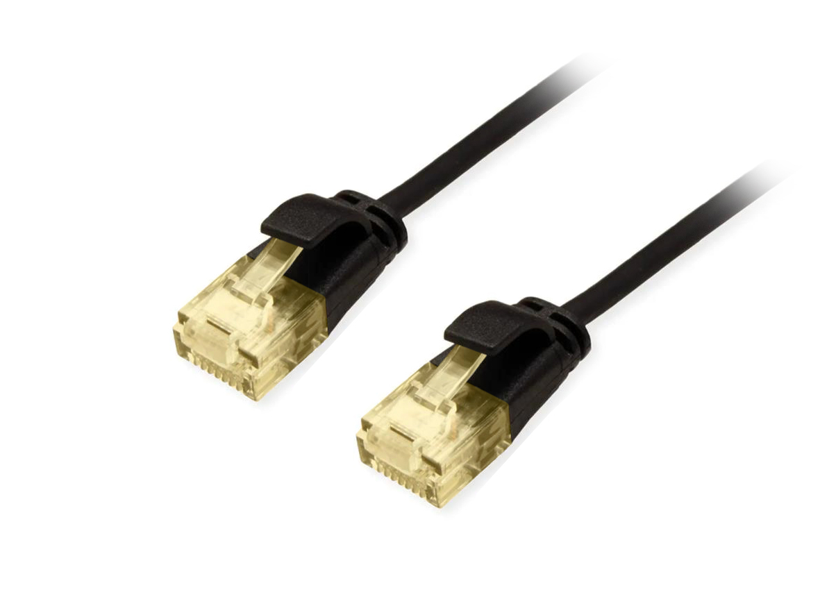Equip Patchkabel Cat6A SlimFlex U/UTP 0.25m schw.LSZH 2xRJ45 Polybeutel