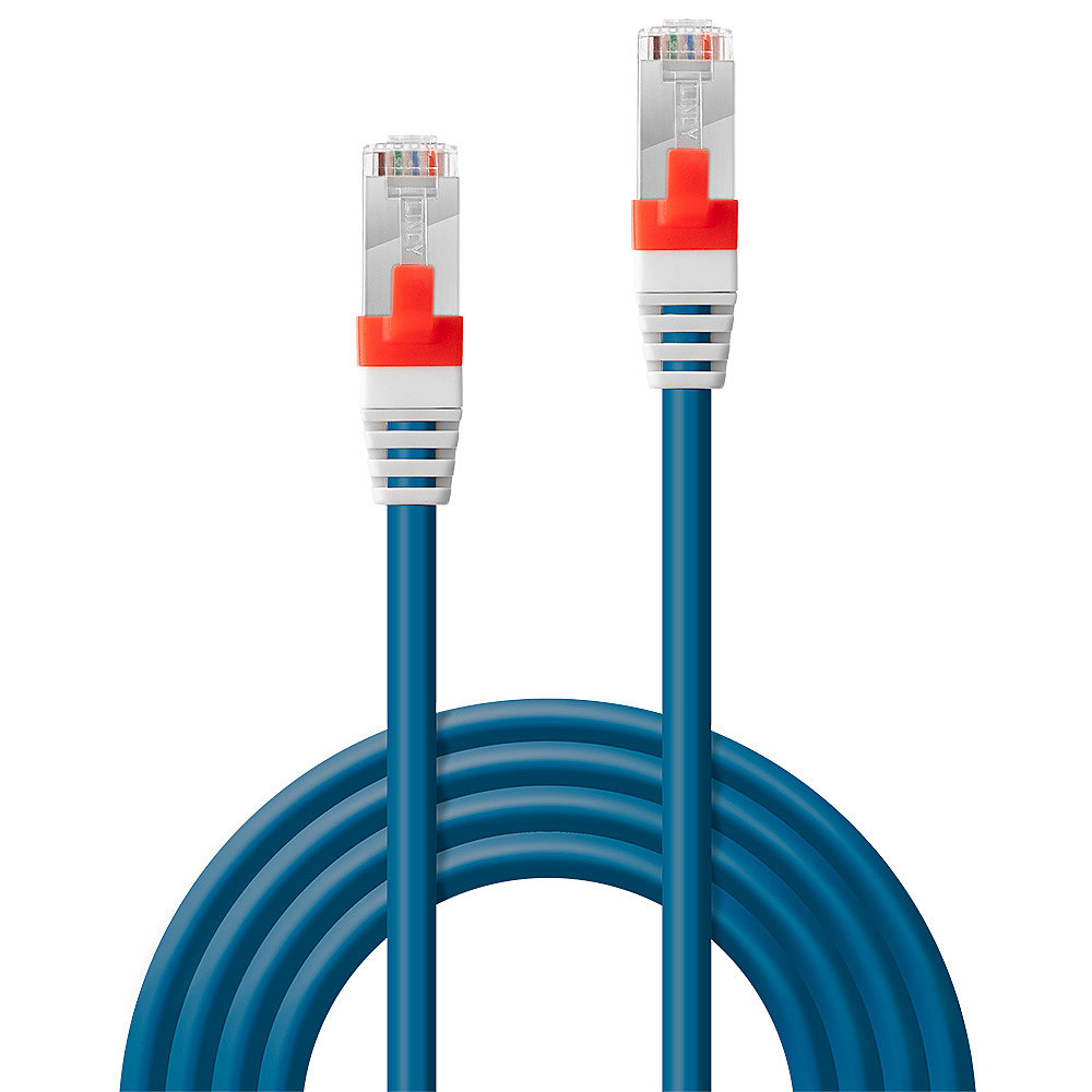 LINDY Patchkabel Cat6(A) SSTP / S/FTP PIMF blau 1.00m 10Gbit Patchkabel RJ45